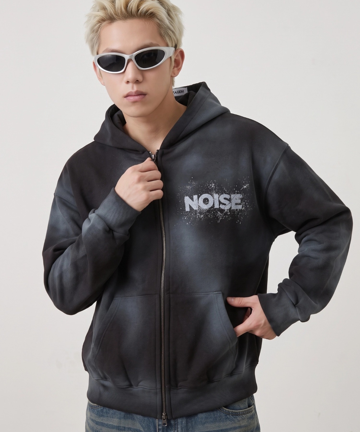 A'GEM/9 × .kom 『A'gem/エージェム』SPRAY ZIP-UP HOODIE/スプレー