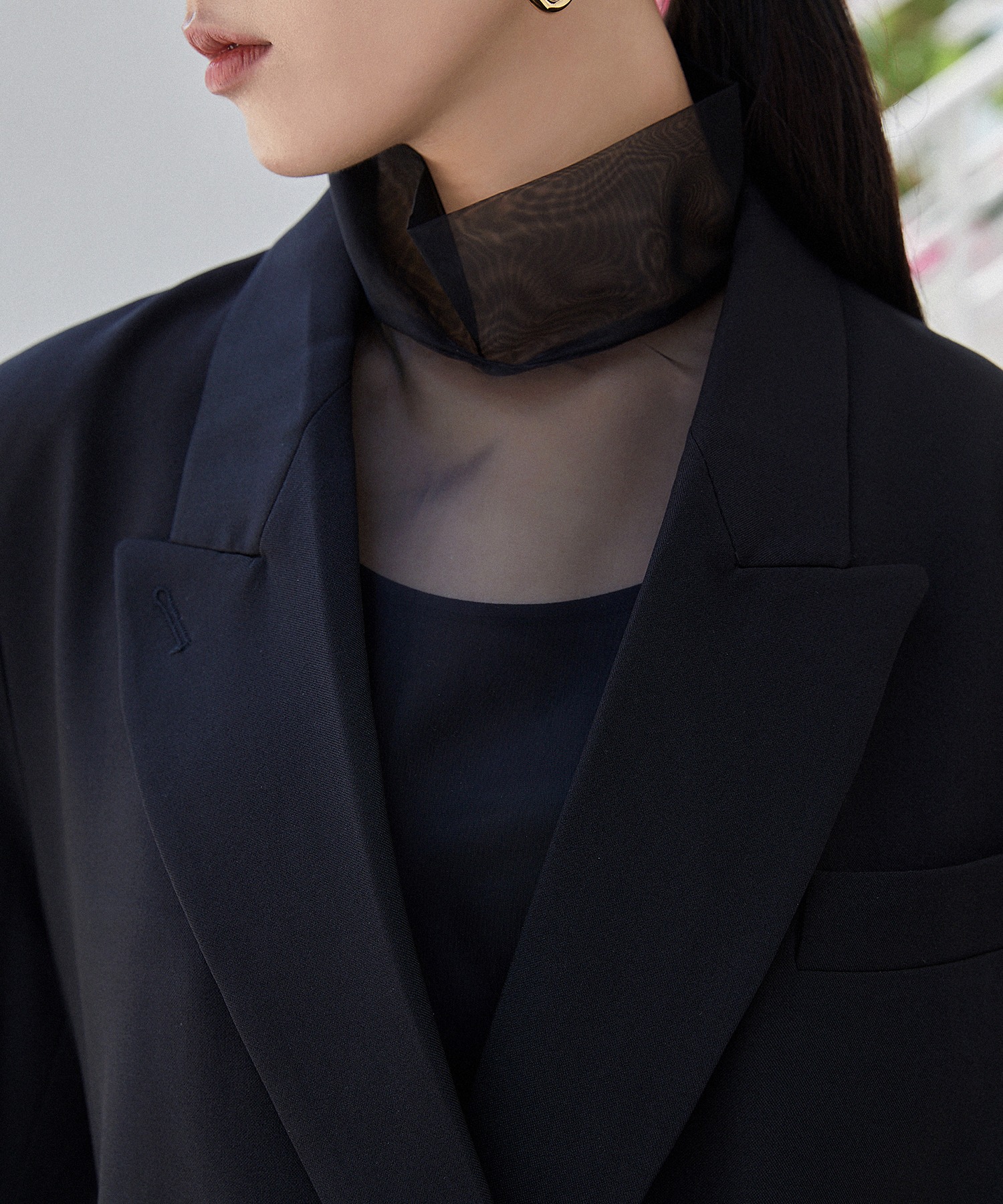【chuclla】【2021/SS】Sheer attached collar chw1460