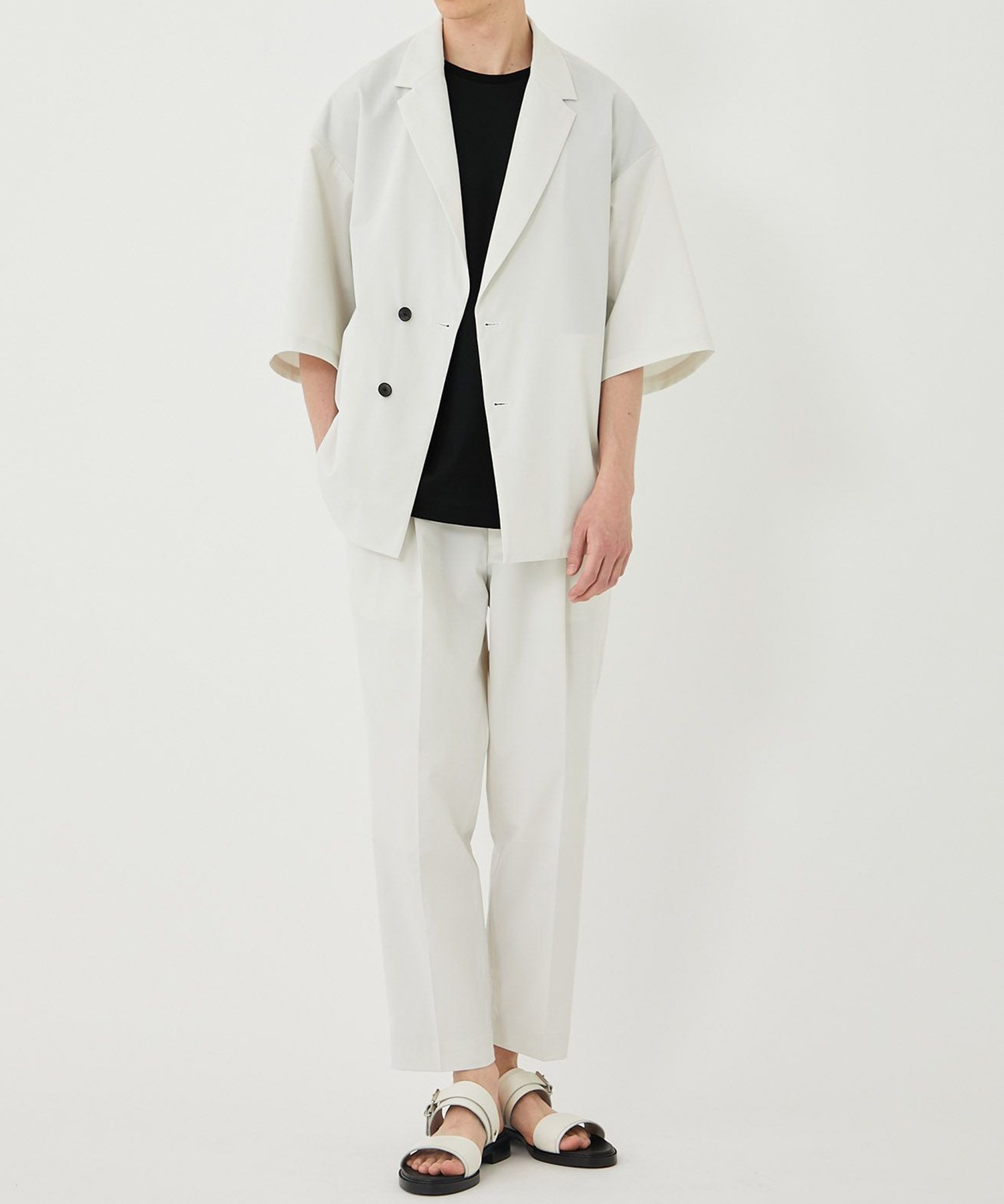 Quick dry リネンライクハーフスリーブジャケット