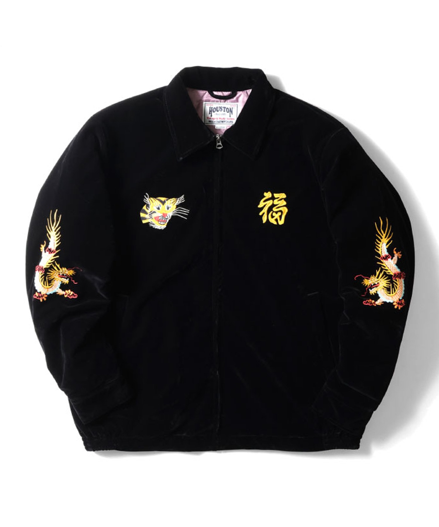HOUSTON ヒューストン VELVETEN VIETNAM JACKET 虎 MAP柄 刺繍 別珍