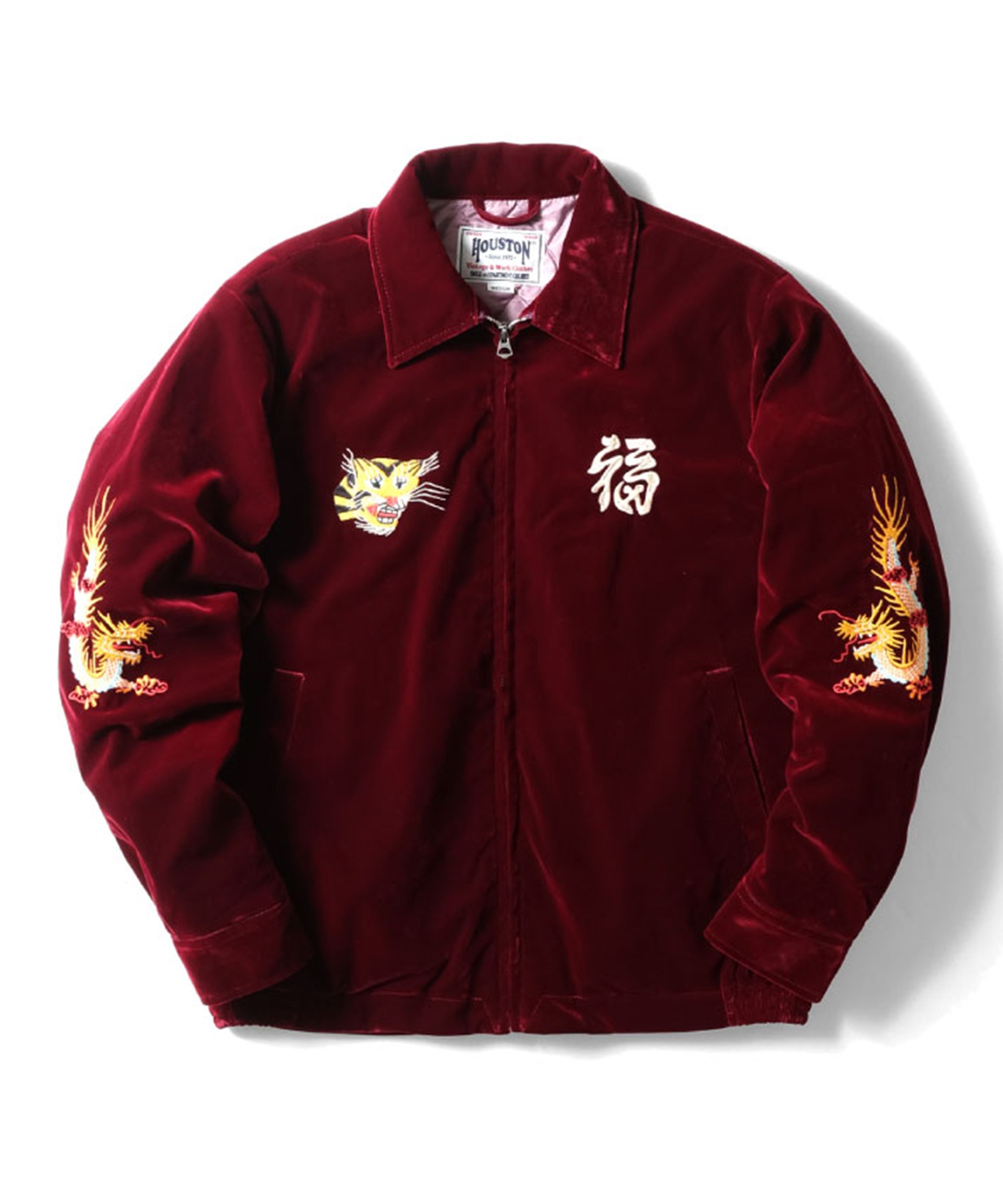 HOUSTON ヒューストン VELVETEN VIETNAM JACKET 虎 MAP柄 刺繍 別珍