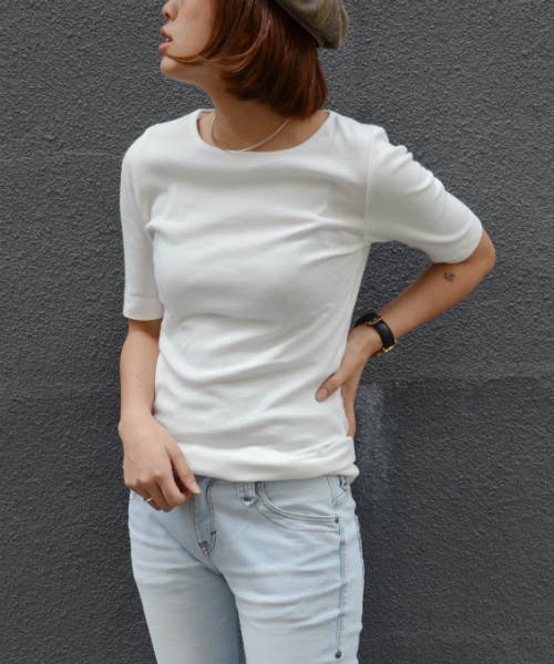 Harmonie Organiccotton アルモニ オーガニックコットン 無地5分袖tシャツ Reshad Edu Af