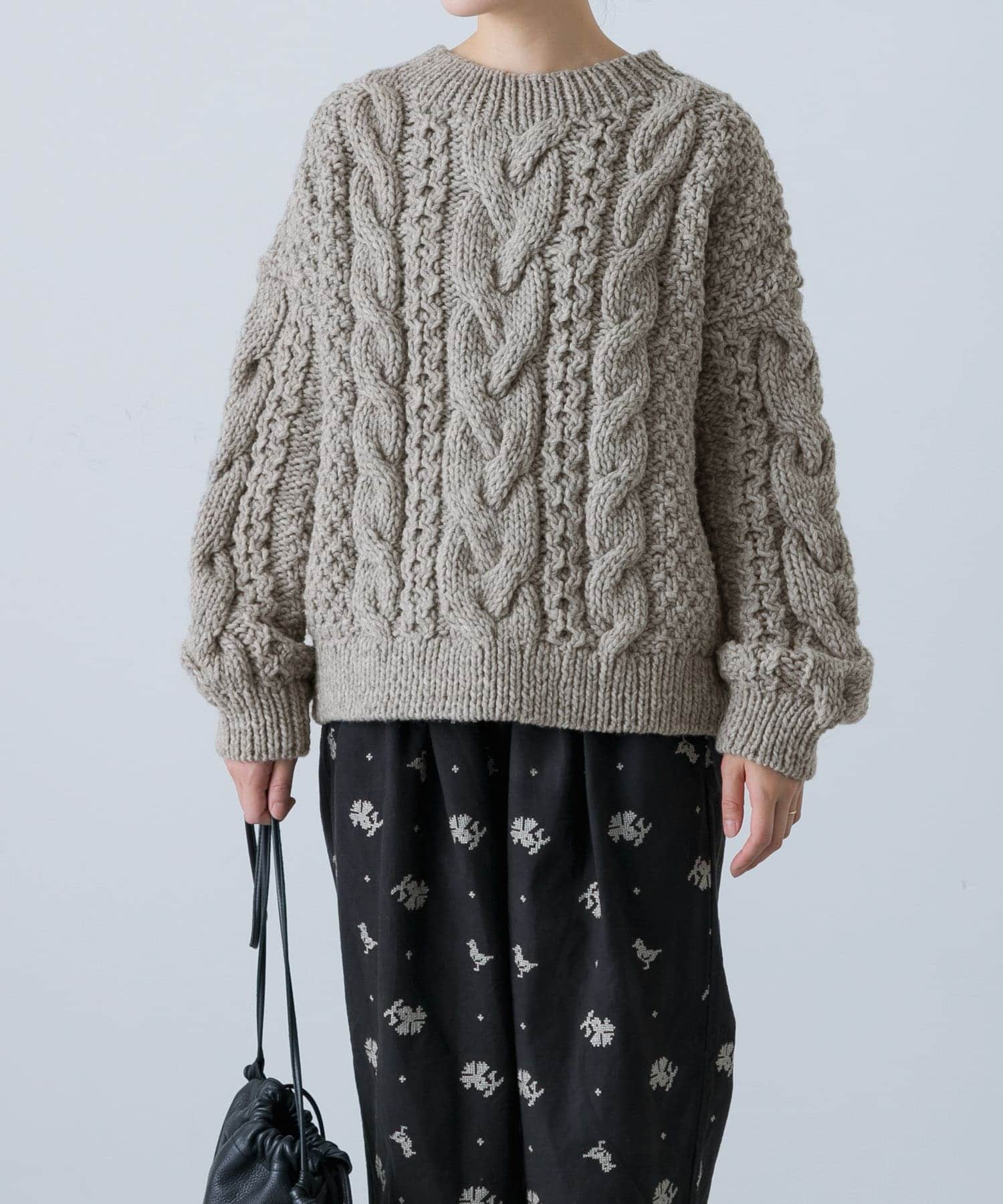 ペルーアランクルーネックニット