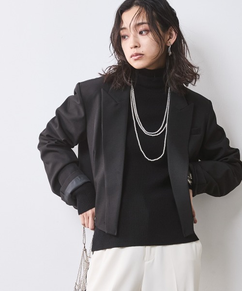 卸売 クロップドテーラードジャケット ＜大きいサイズ有＞シックスタイル