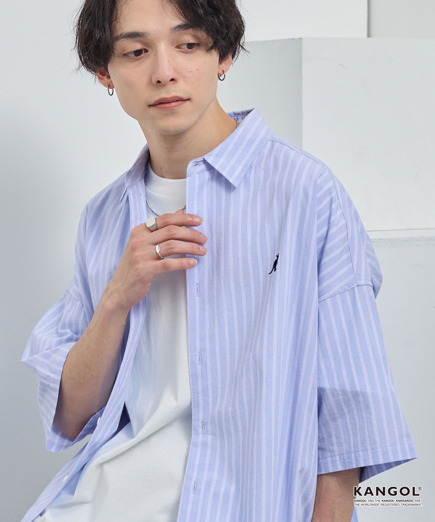 COH☆ KANGOL/カンゴール 別注ロゴ ワンポイント刺繍 レギュラーカラー半袖