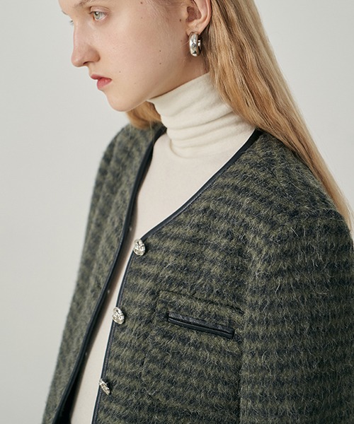 Fano Studios】Collarless shaggy short jacket FD21W073-ファッション 