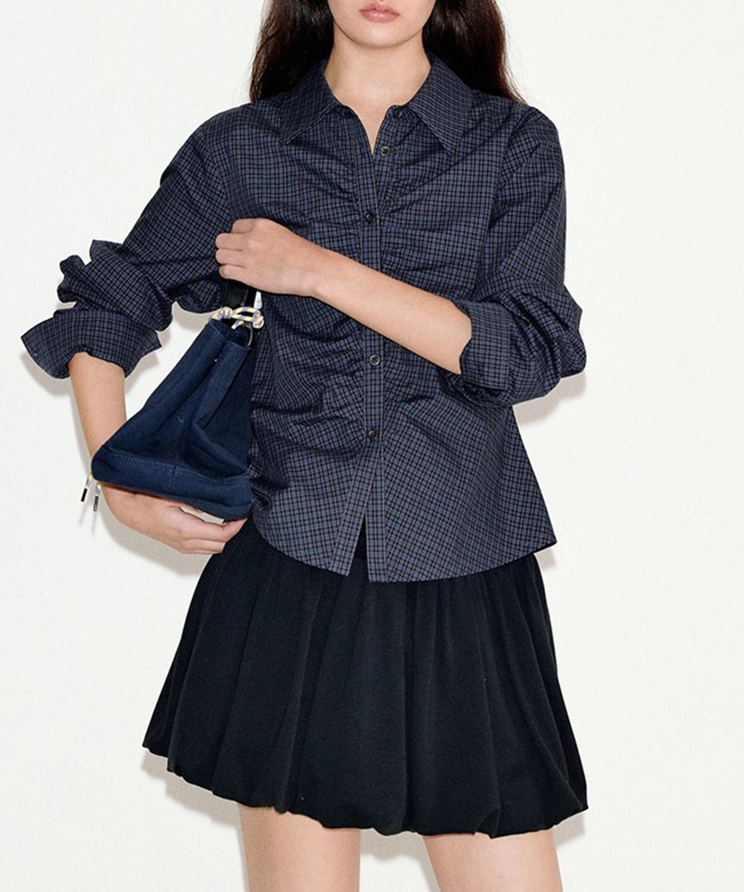 アナログ★ATF/Analog Technical Fashion チェック柄 チェック柄 フロントプリーツ コットンブラウス FQ25S122【Fano