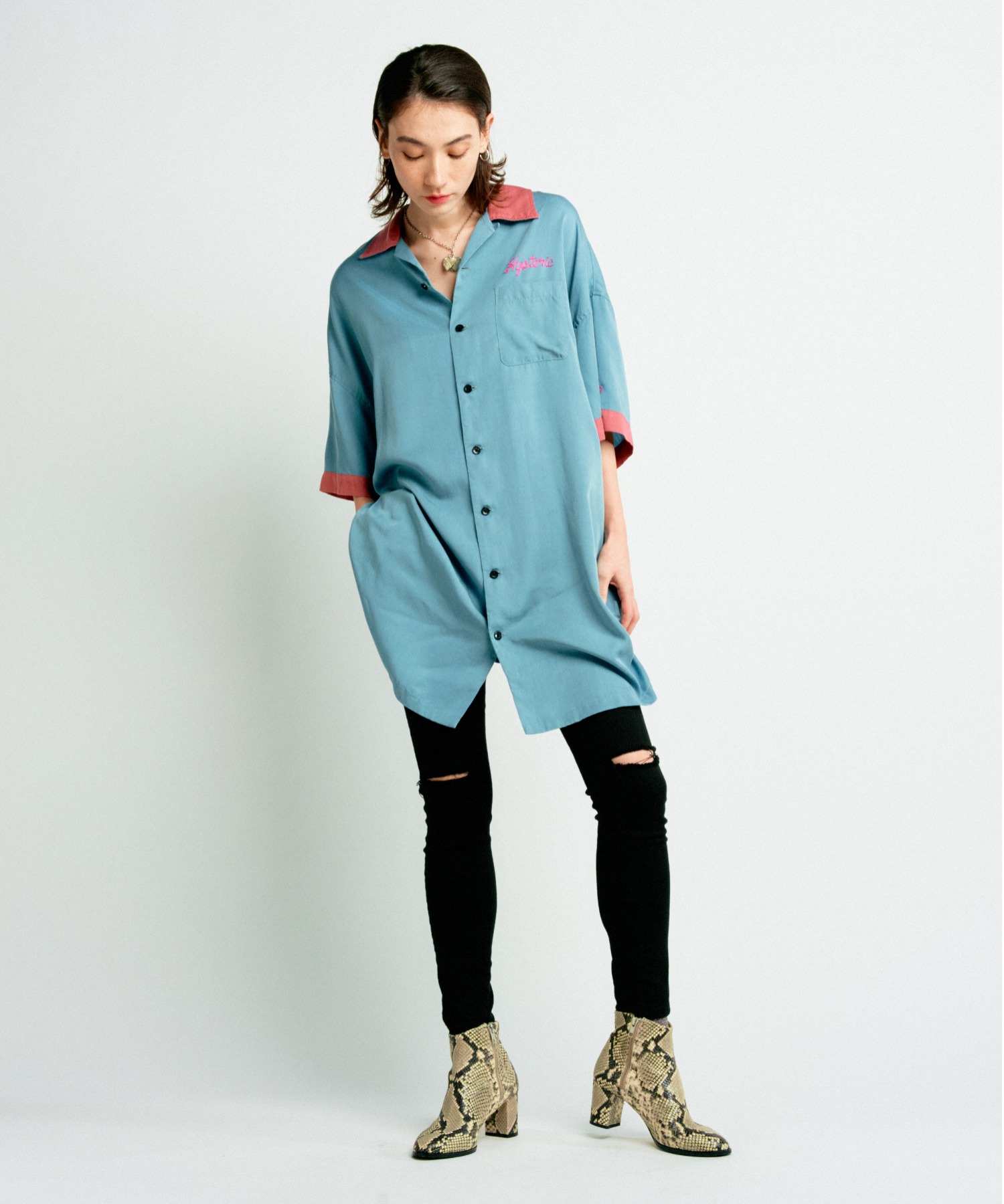 Endless Night刺繍 オーバーサイズボーリングシャツ Hysteric Glamour Women Hysteric Glamour Online Store ヒステリックグラマーオンラインストア