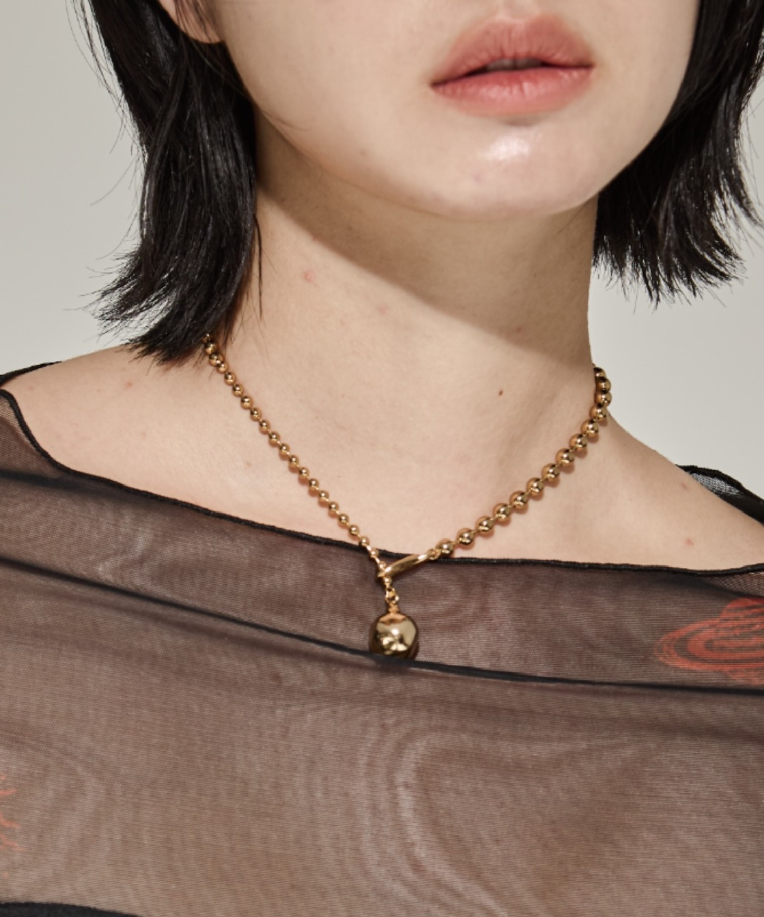 Soierie/ソワリー】Pome ballchain necklace/ボールチェーンネックレス 