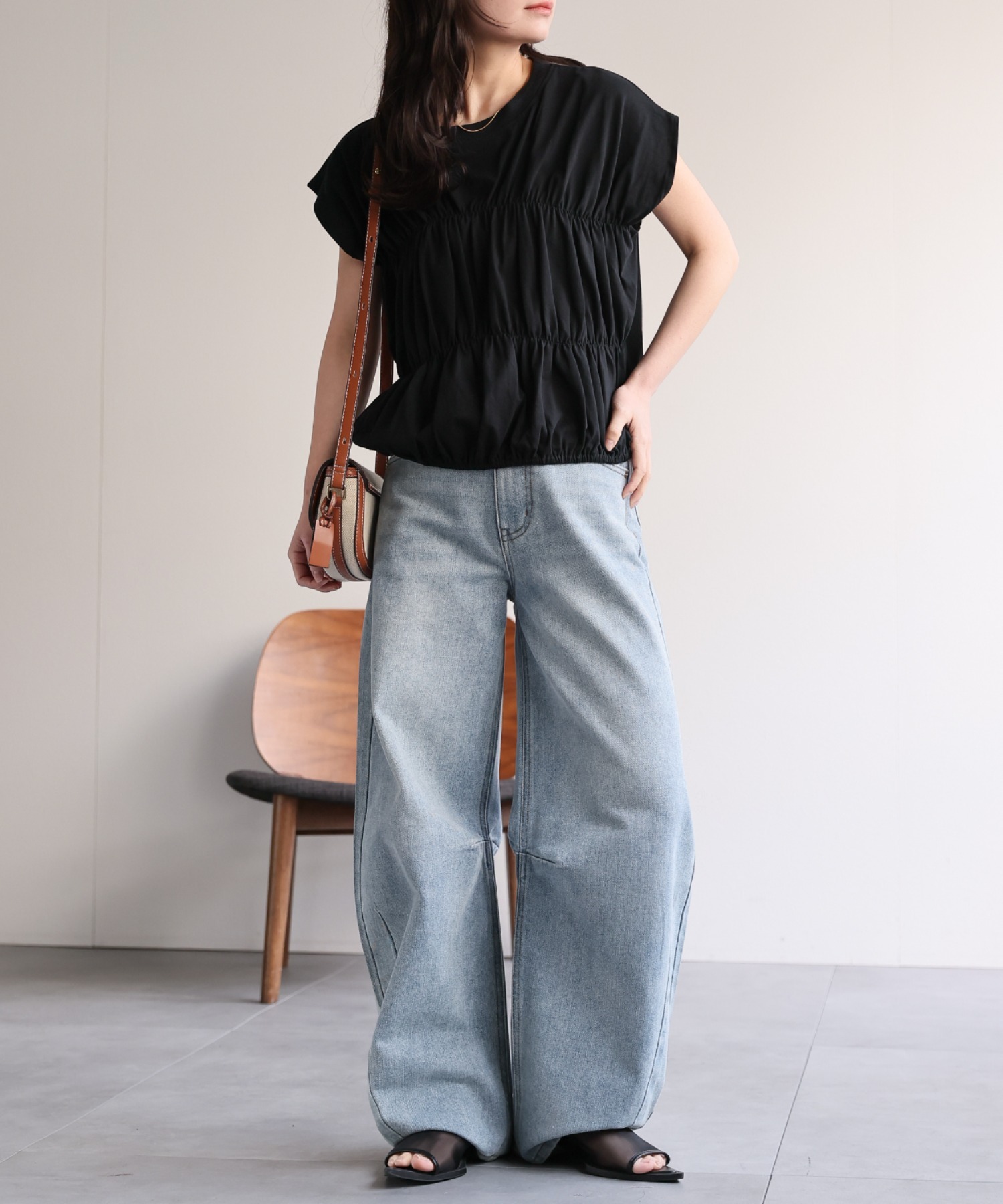 model：156cm 着用サイズ：FREE
