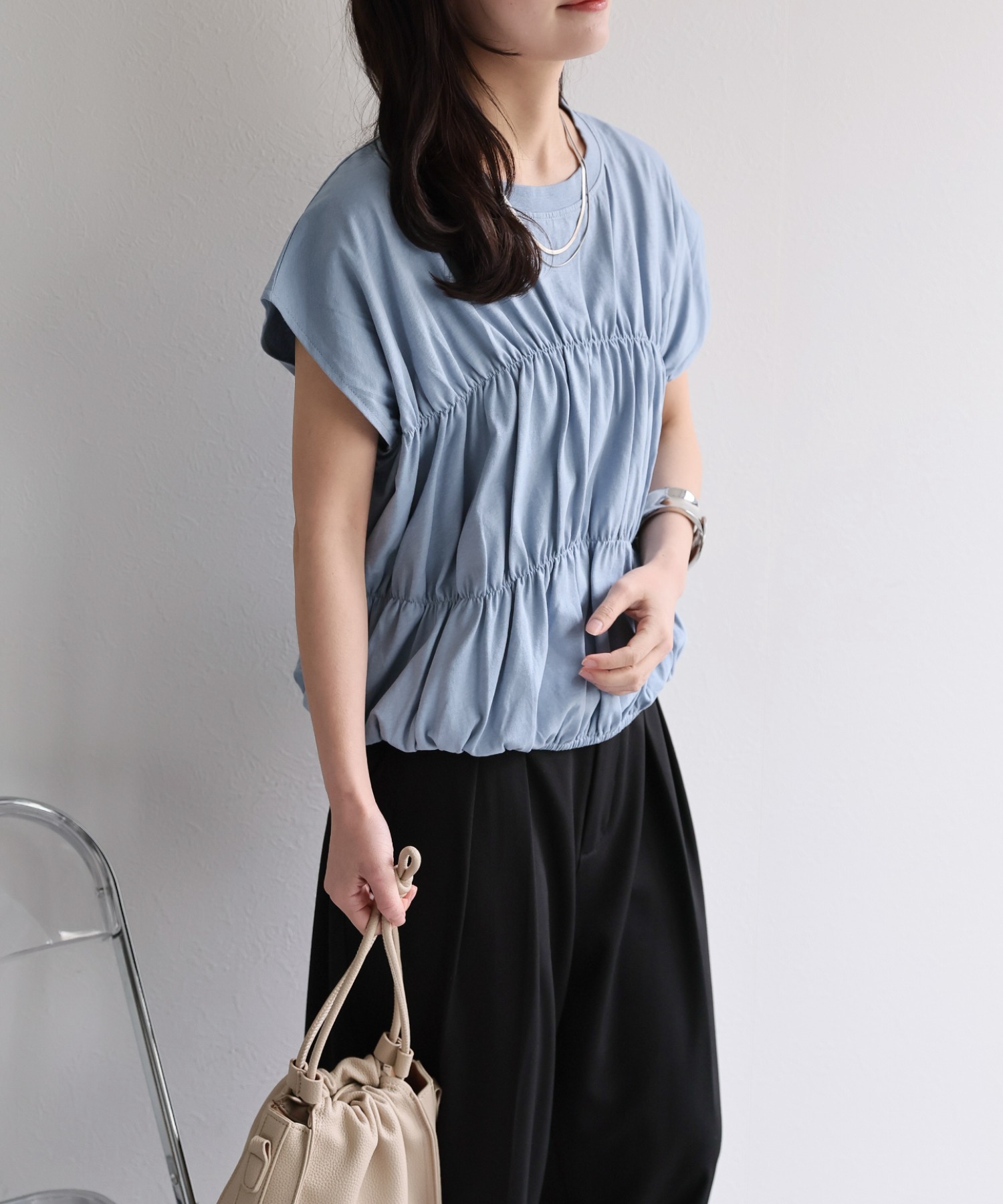 model：156cm 着用サイズ：FREE