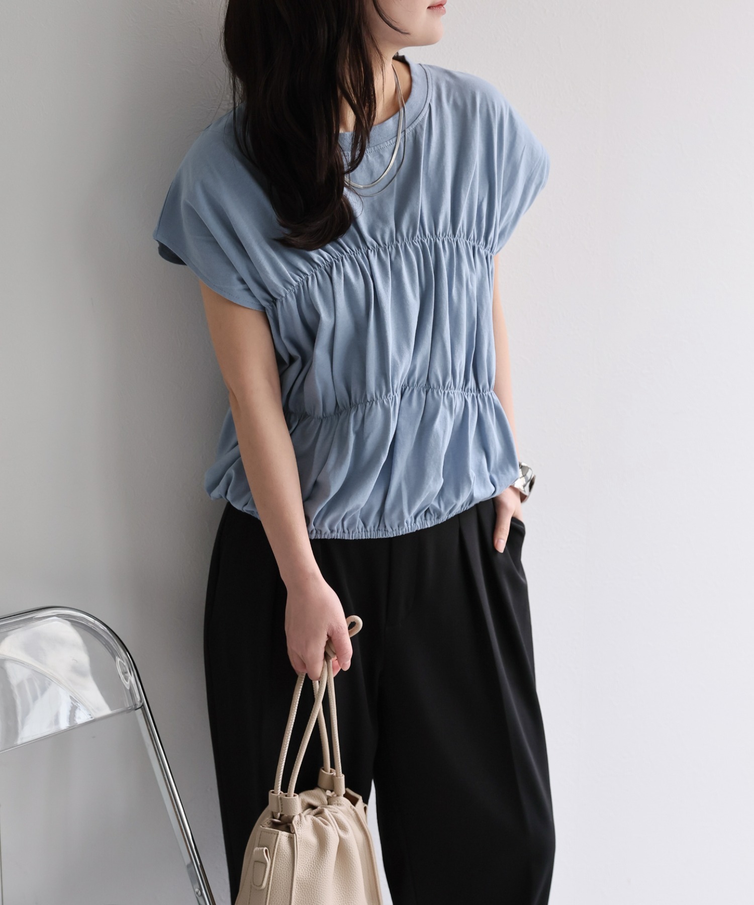 model：156cm 着用サイズ：FREE