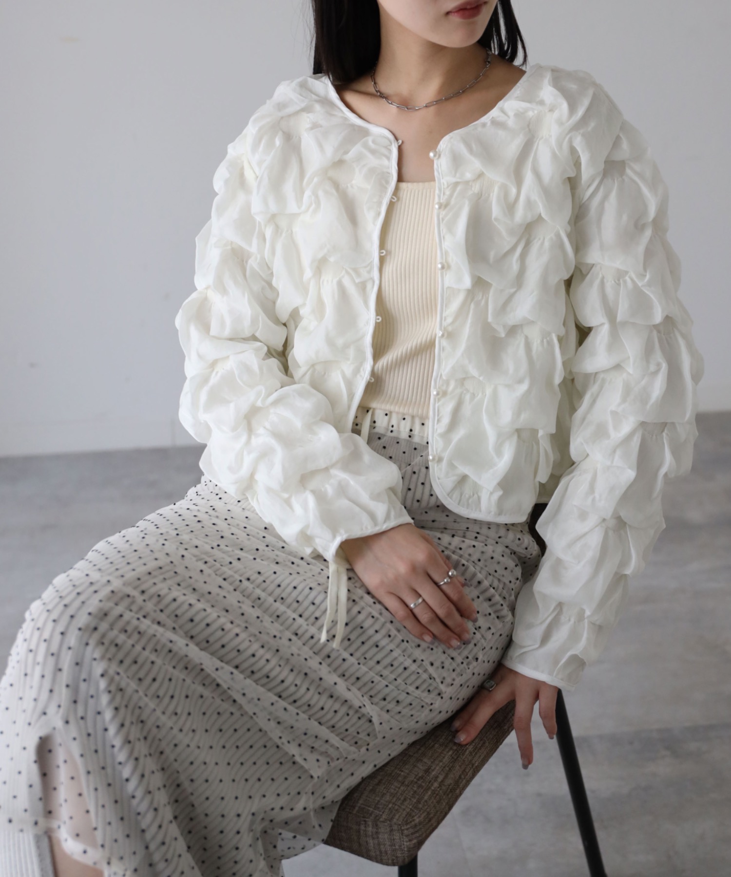 model：164cm. 着用サイズ：FREE