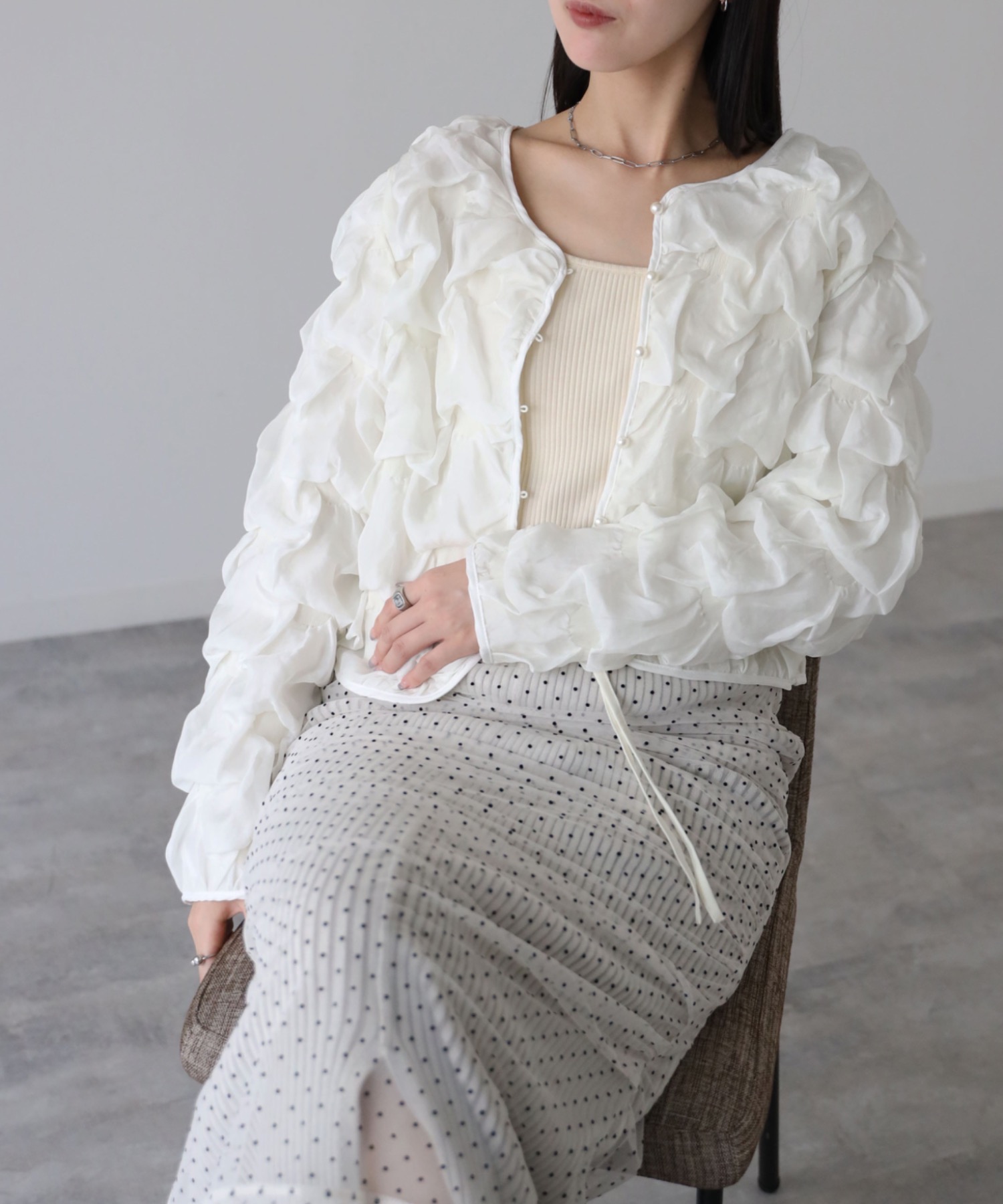 model：164cm. 着用サイズ：FREE