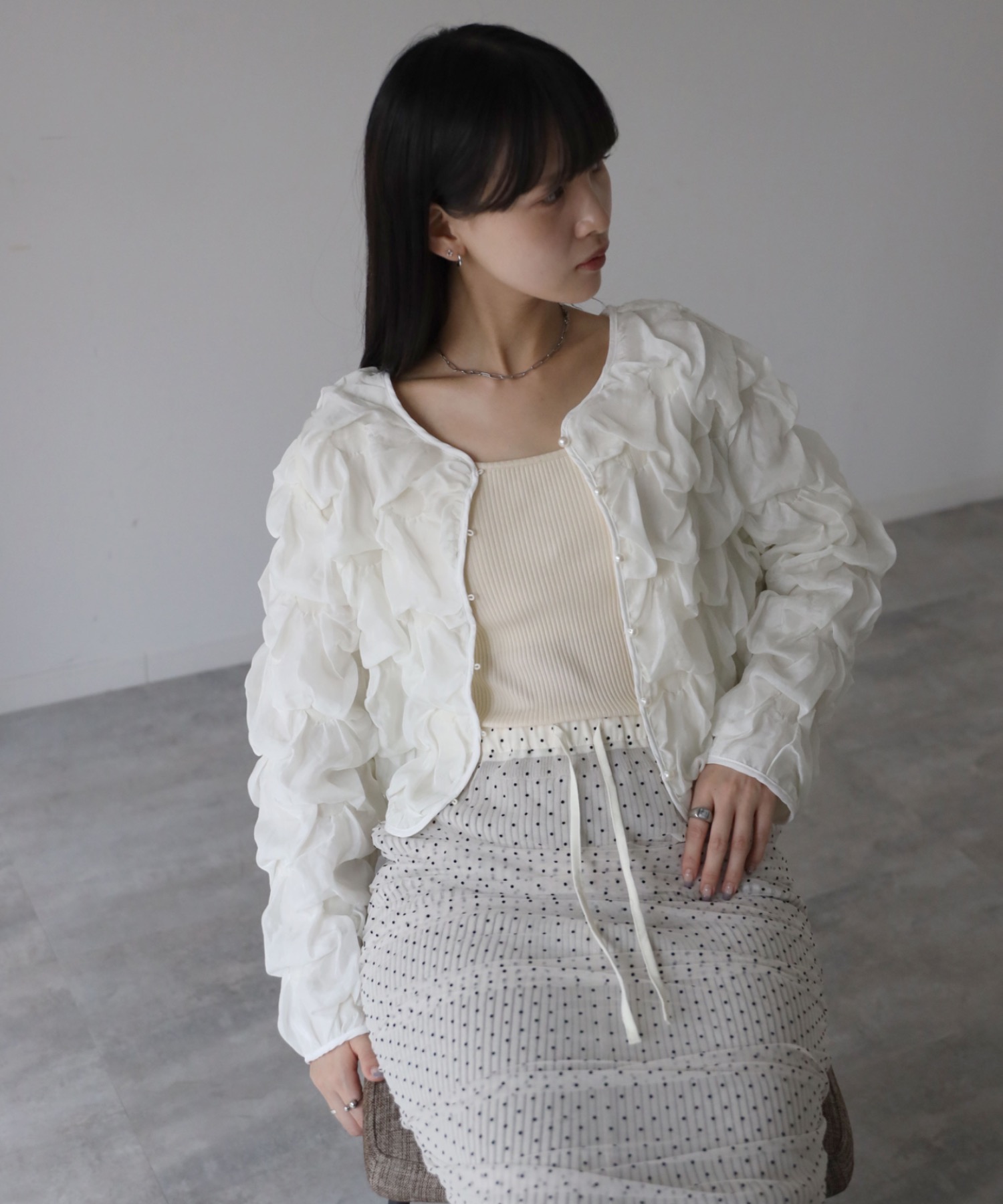 model：164cm. 着用サイズ：FREE