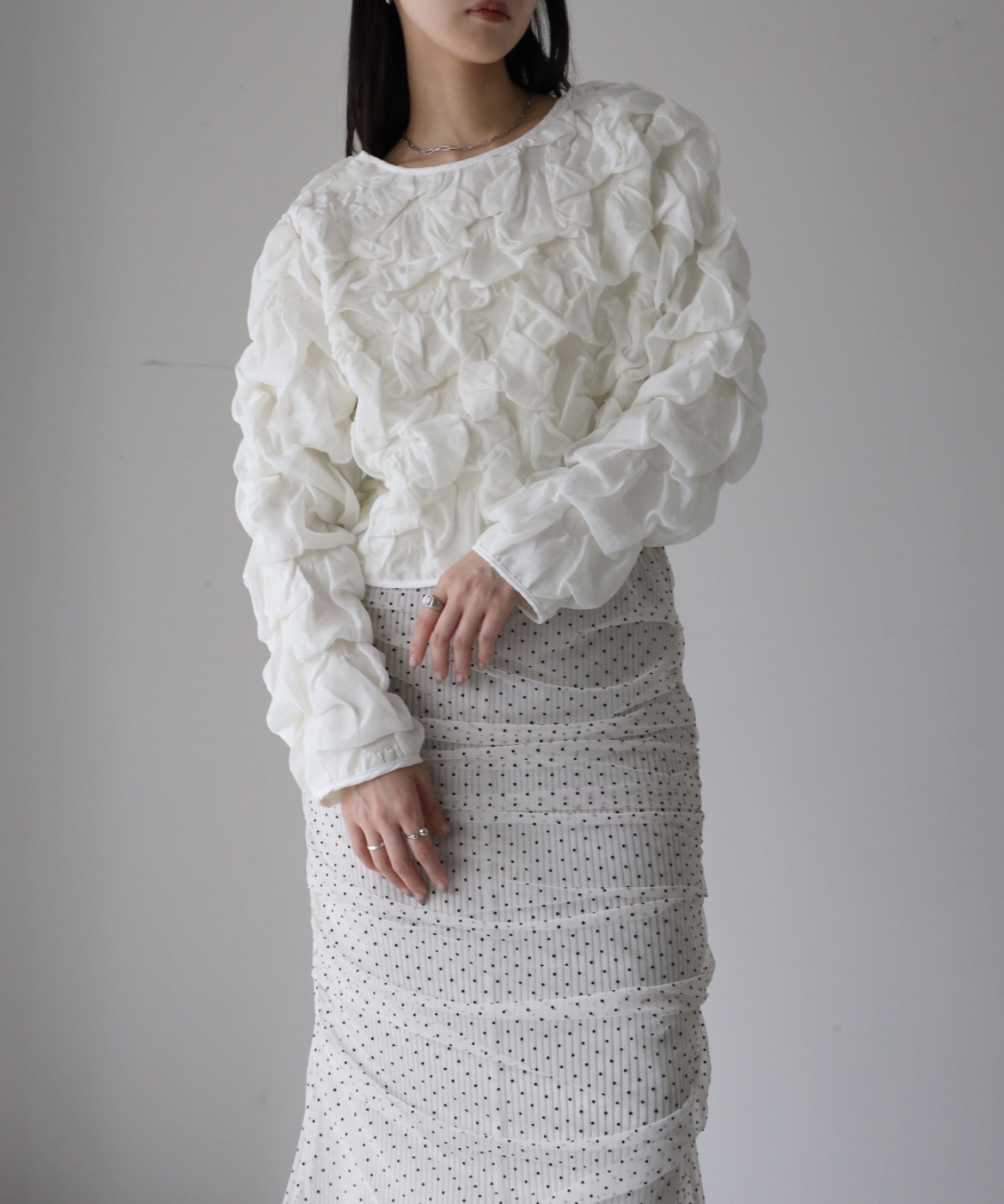 model：164cm. 着用サイズ：FREE