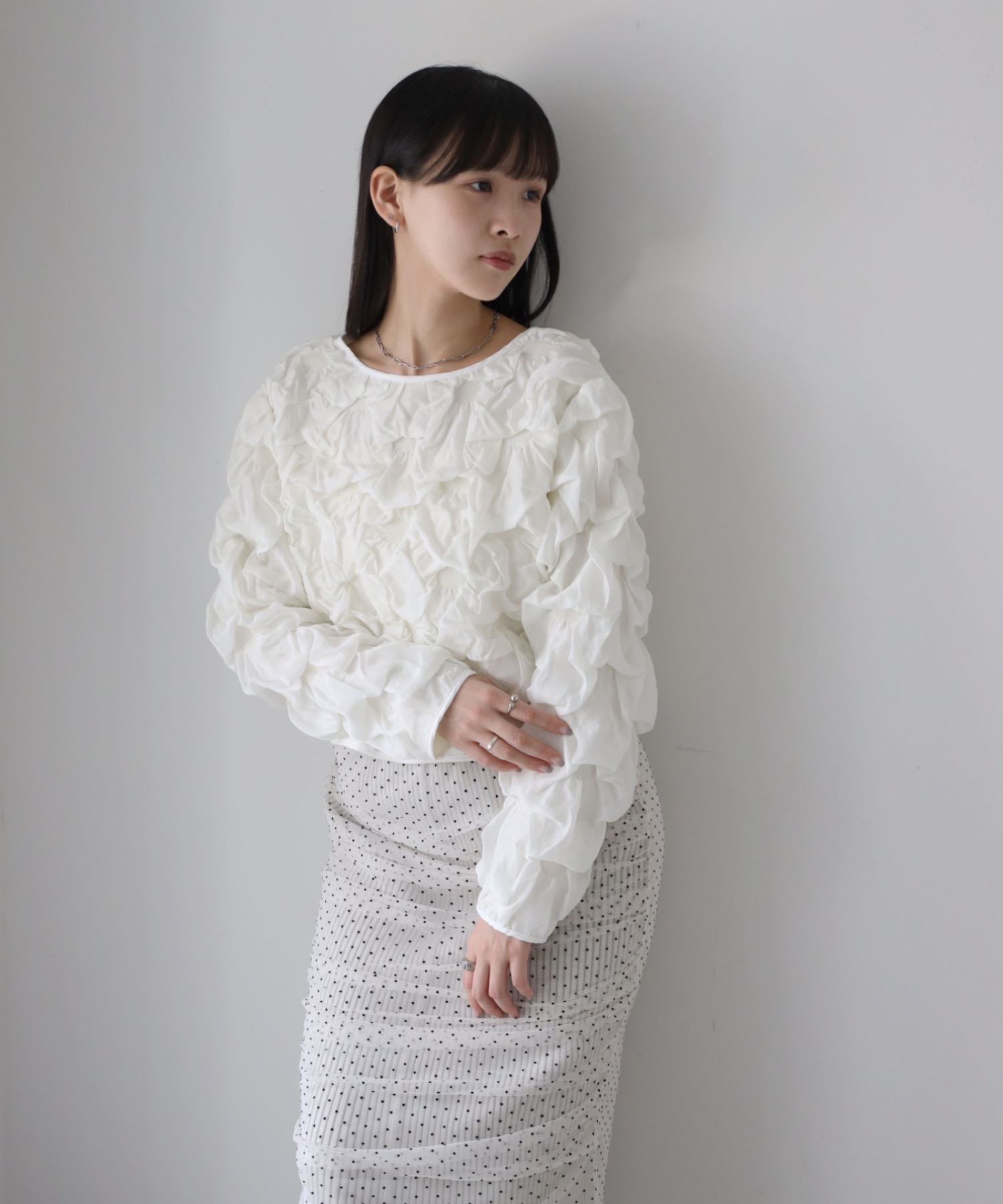 model：164cm. 着用サイズ：FREE
