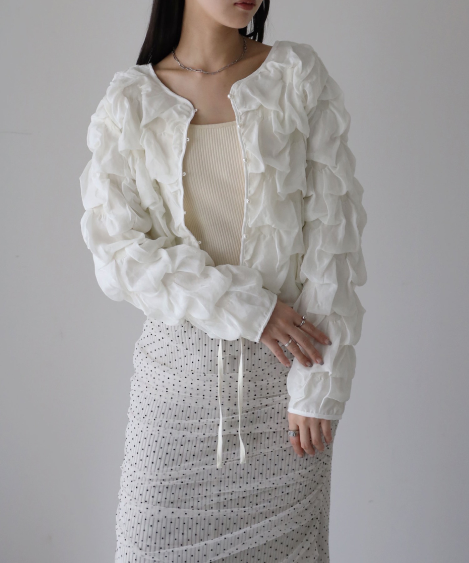 model：164cm. 着用サイズ：FREE