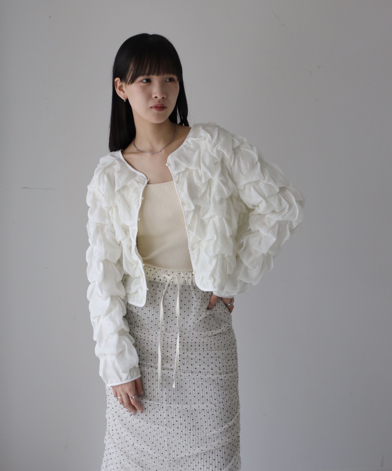model：164cm. 着用サイズ：FREE