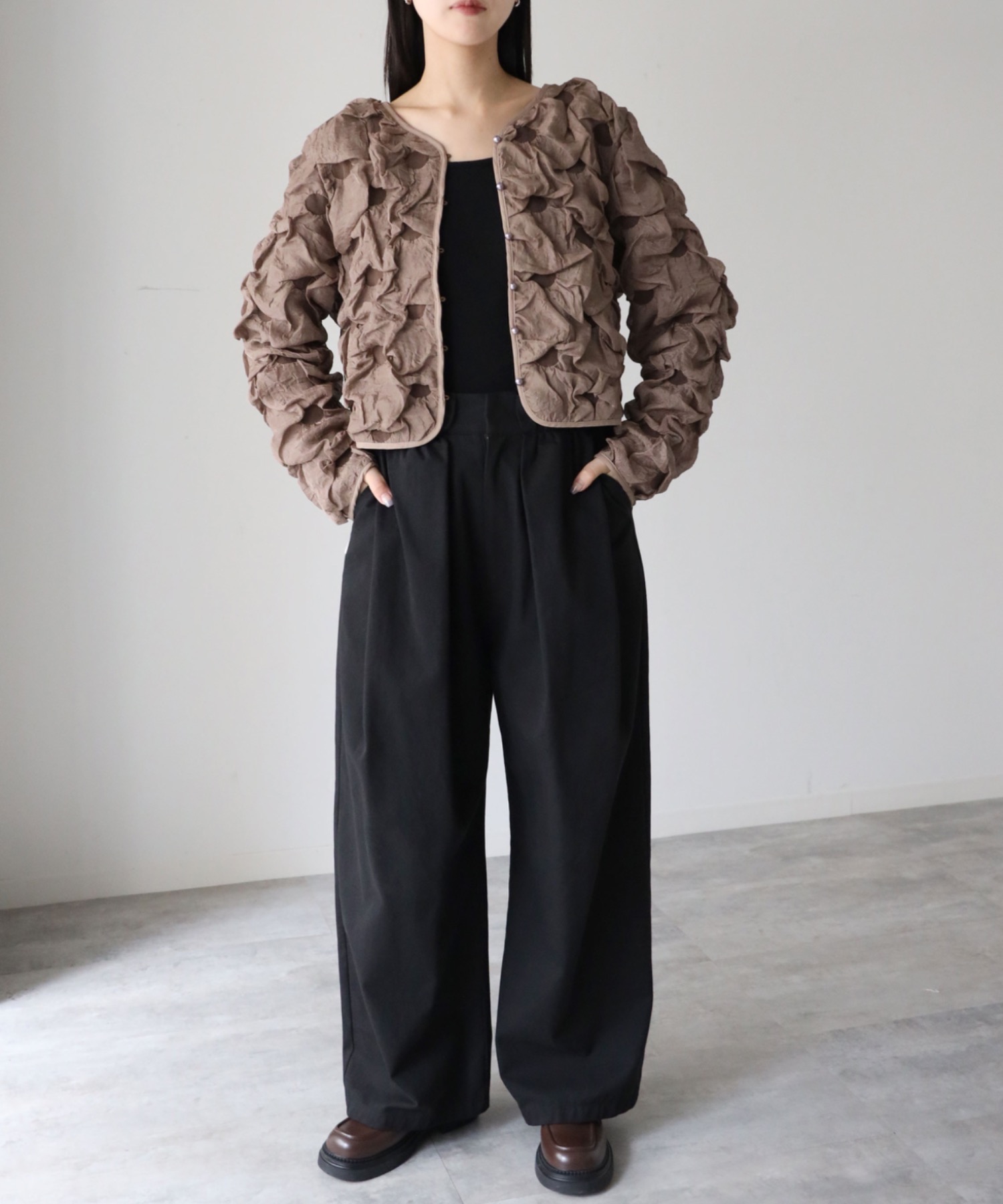 model：164cm. 着用サイズ：FREE