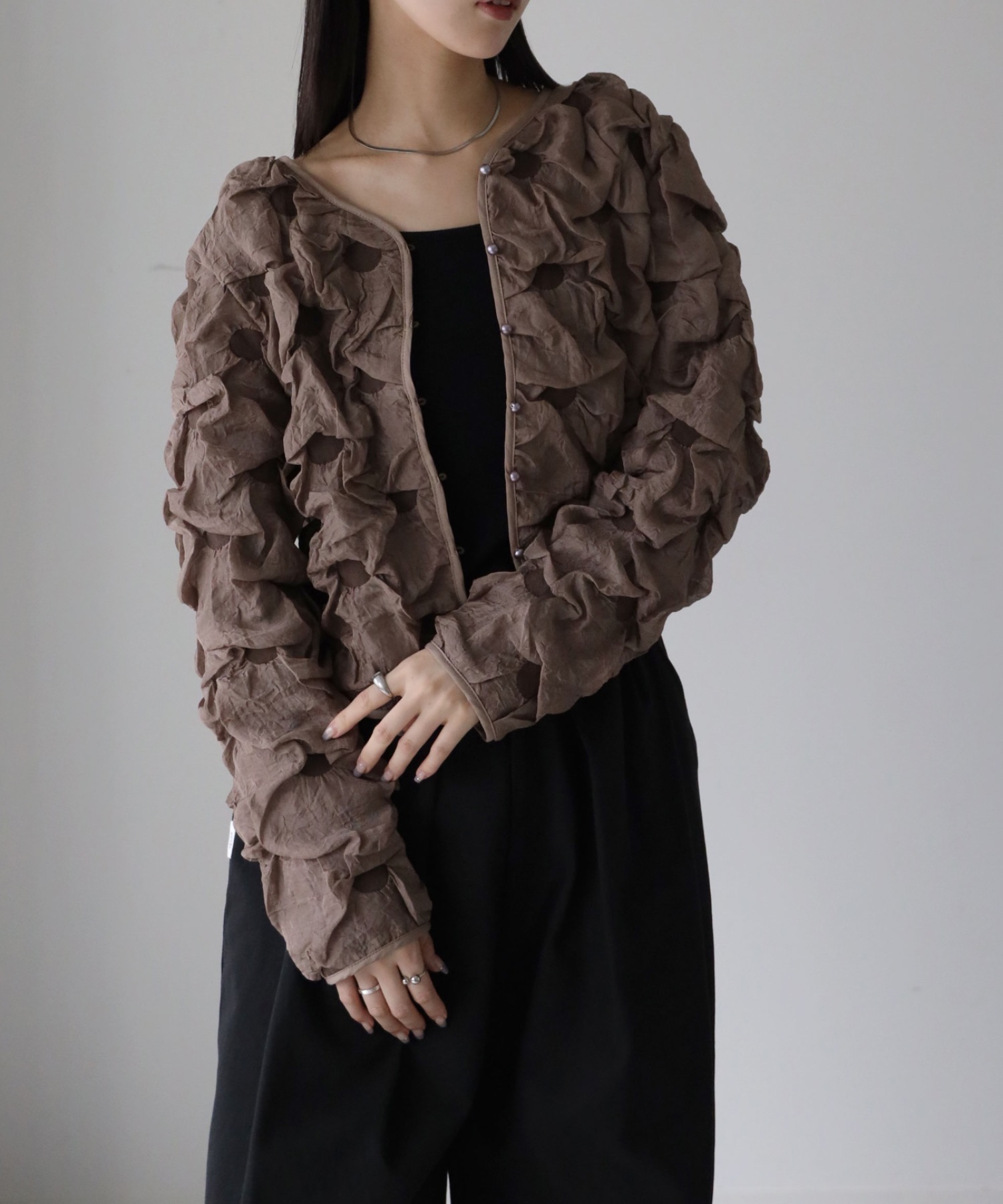 model：164cm. 着用サイズ：FREE