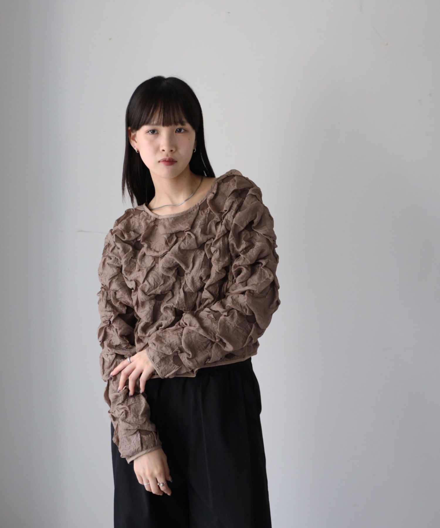 model：164cm. 着用サイズ：FREE