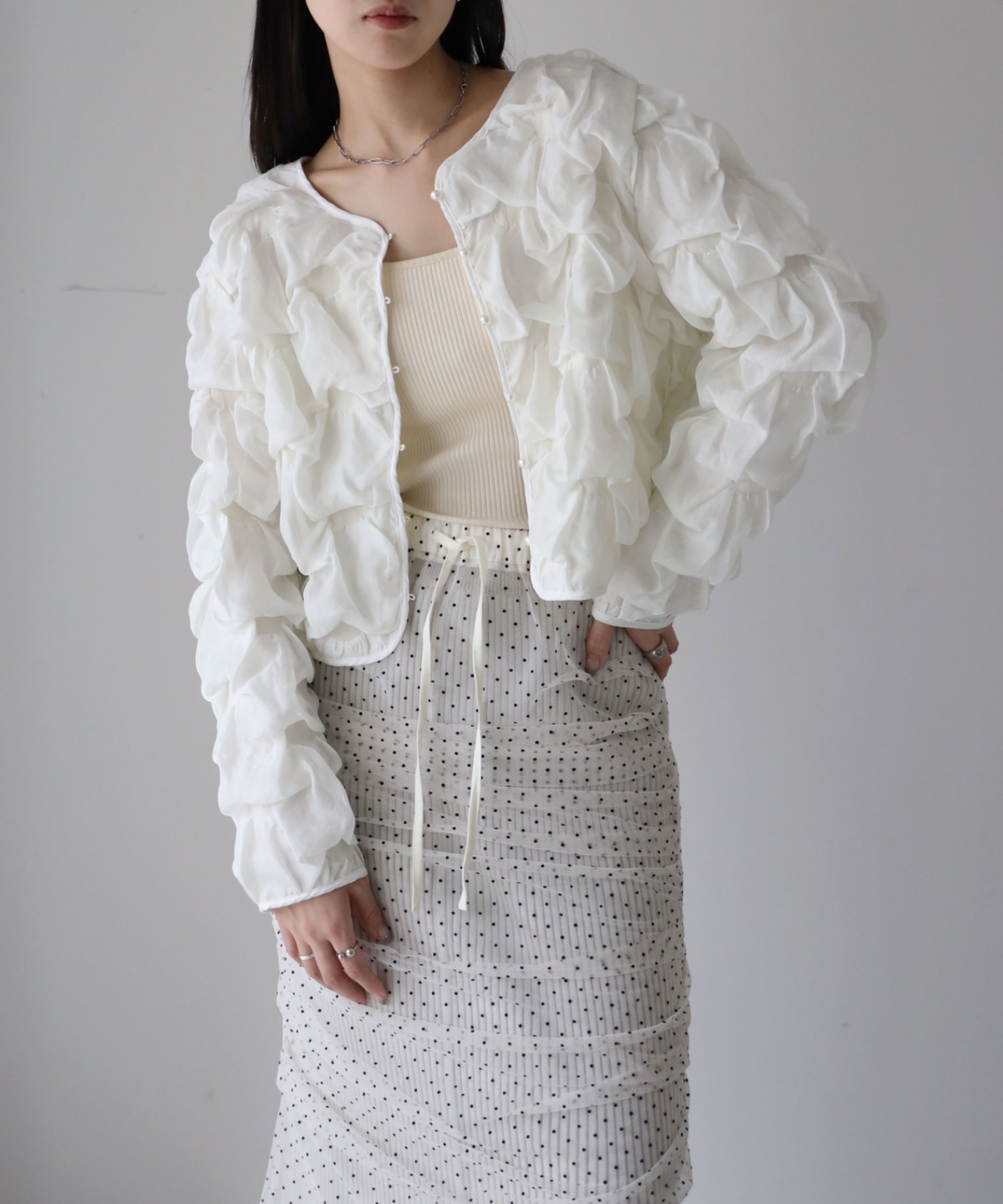 model：164cm. 着用サイズ：FREE