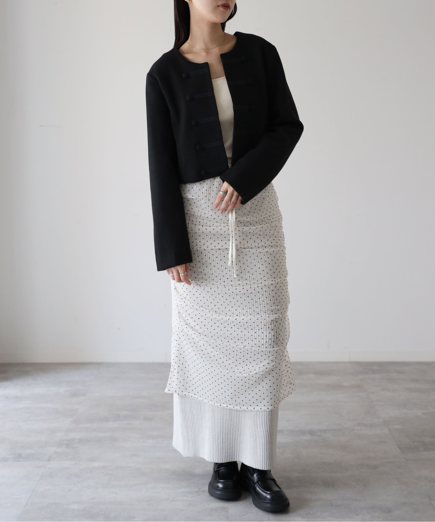 model：164cm. 着用サイズ：FREE