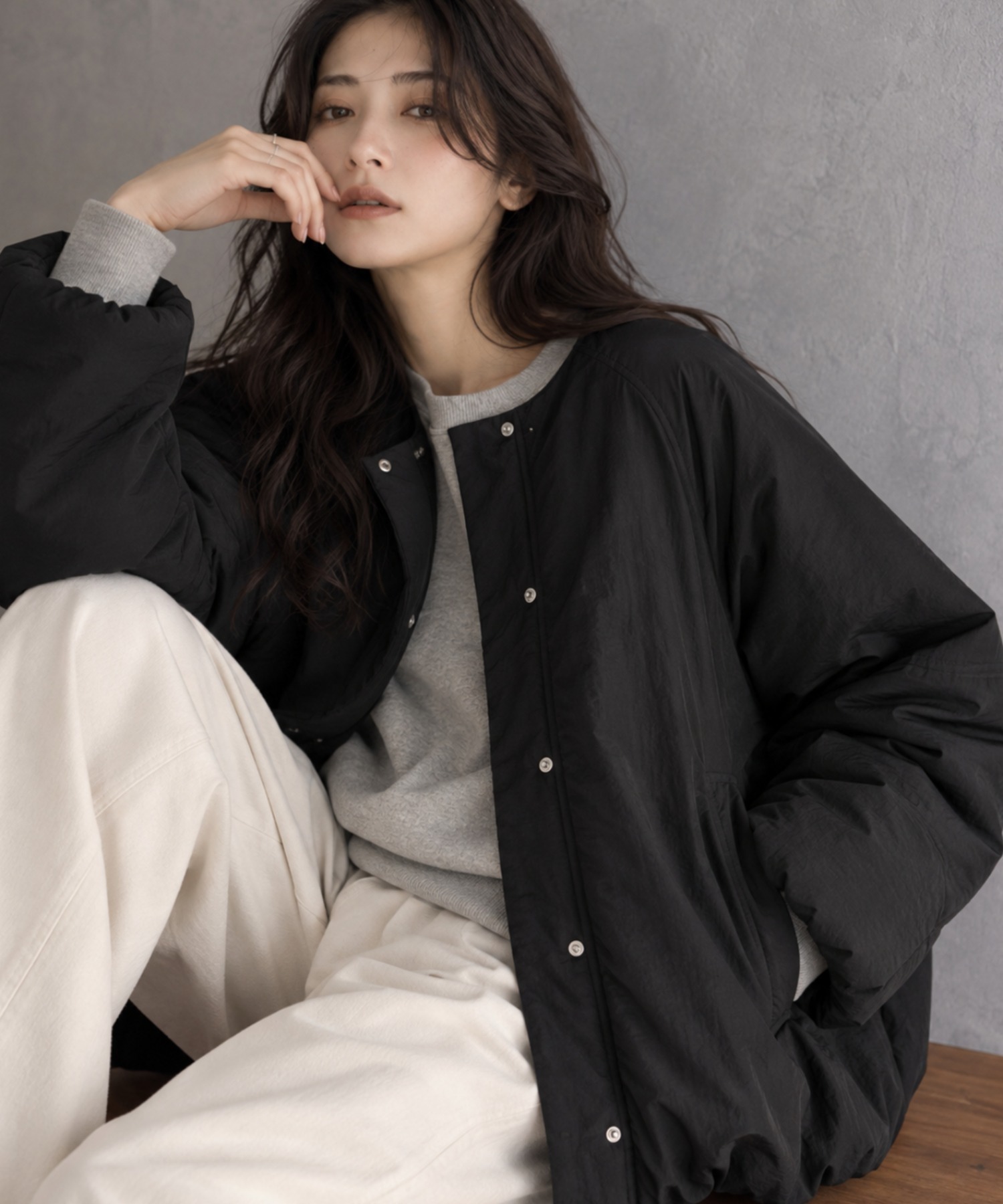 襟を取り外したVer
model：158cm 着用サイズ：FREE