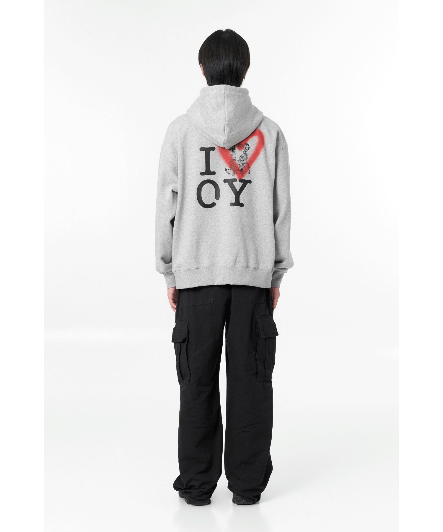 OY/オーワイ』I LOVE OY HOODIE ZIP UP/バックデザインジップアップ
