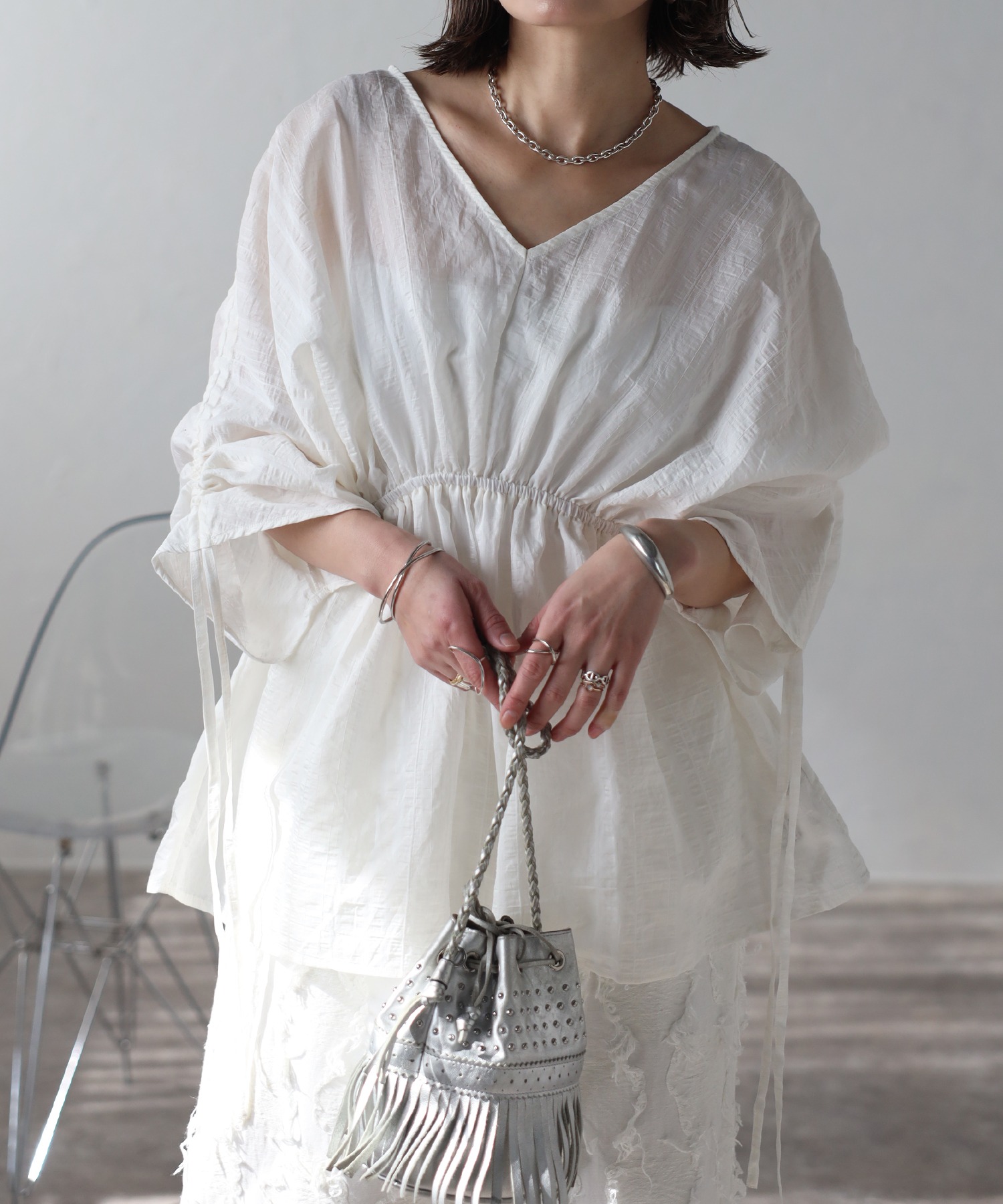 model：H158 着用サイズ：FREE