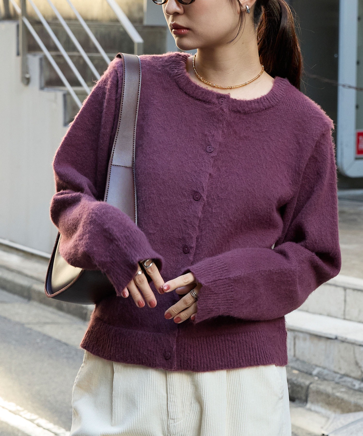 ExeLL様 モヘアカーディガン Mohair Cardigan(L(MEN) Charcoal/チャコール): Gramicci