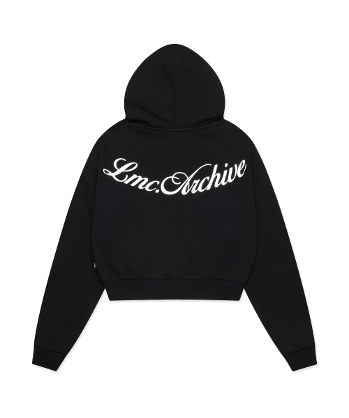 WM BACK LETTERING CROPPED HOODIE — черный
