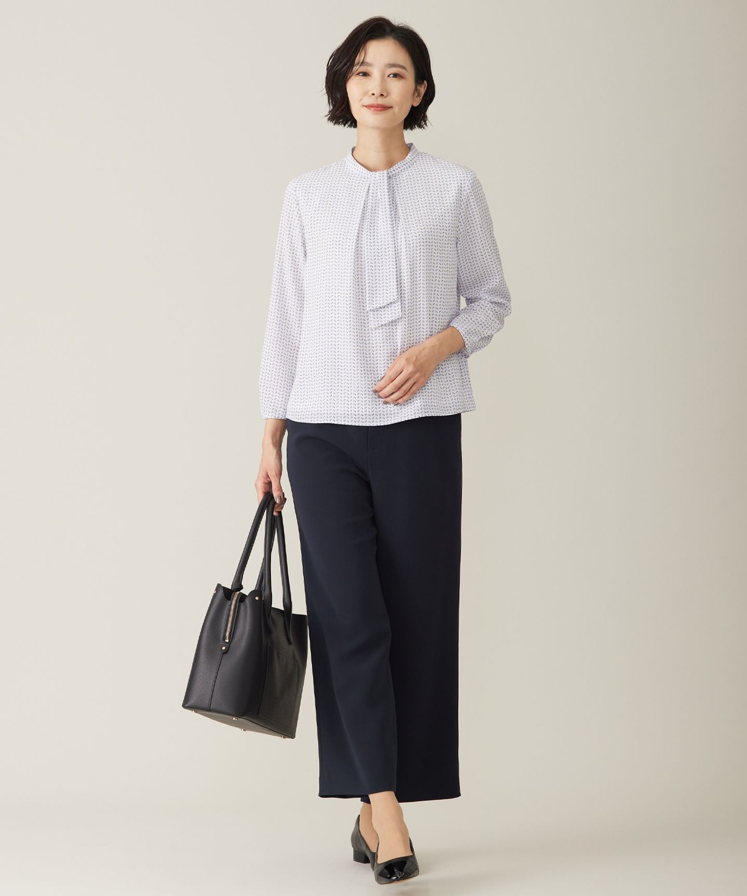 【WEB限定カラーあり・洗える】セラテリーダブルクロス セミワイド パンツ