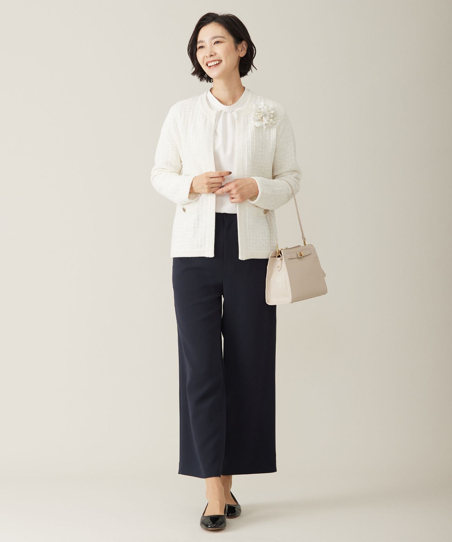 【WEB限定カラーあり・洗える】セラテリーダブルクロス セミワイド パンツ