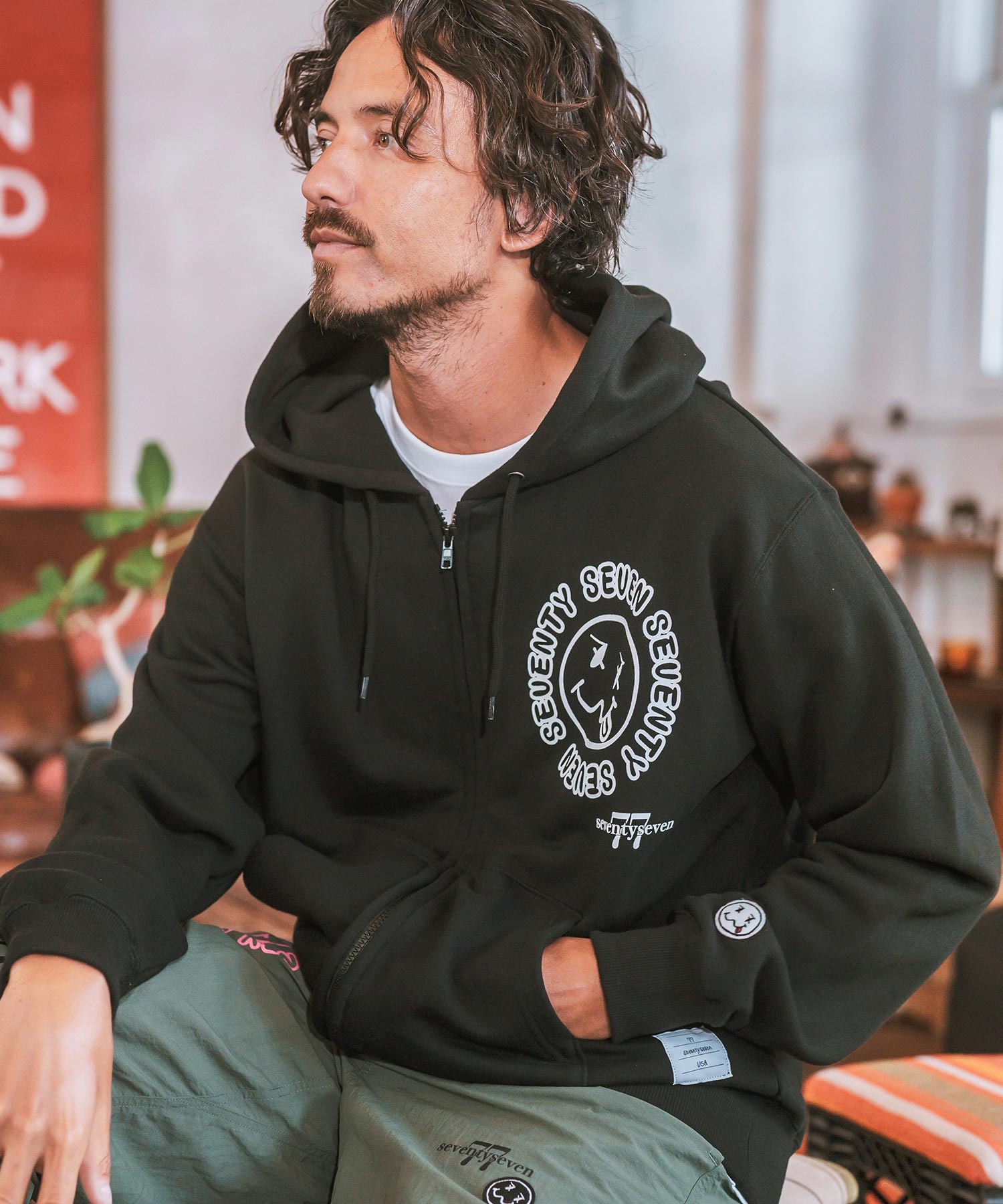 mpa3536 — middle onz zip up sweat hoodie (sunsmile) парка