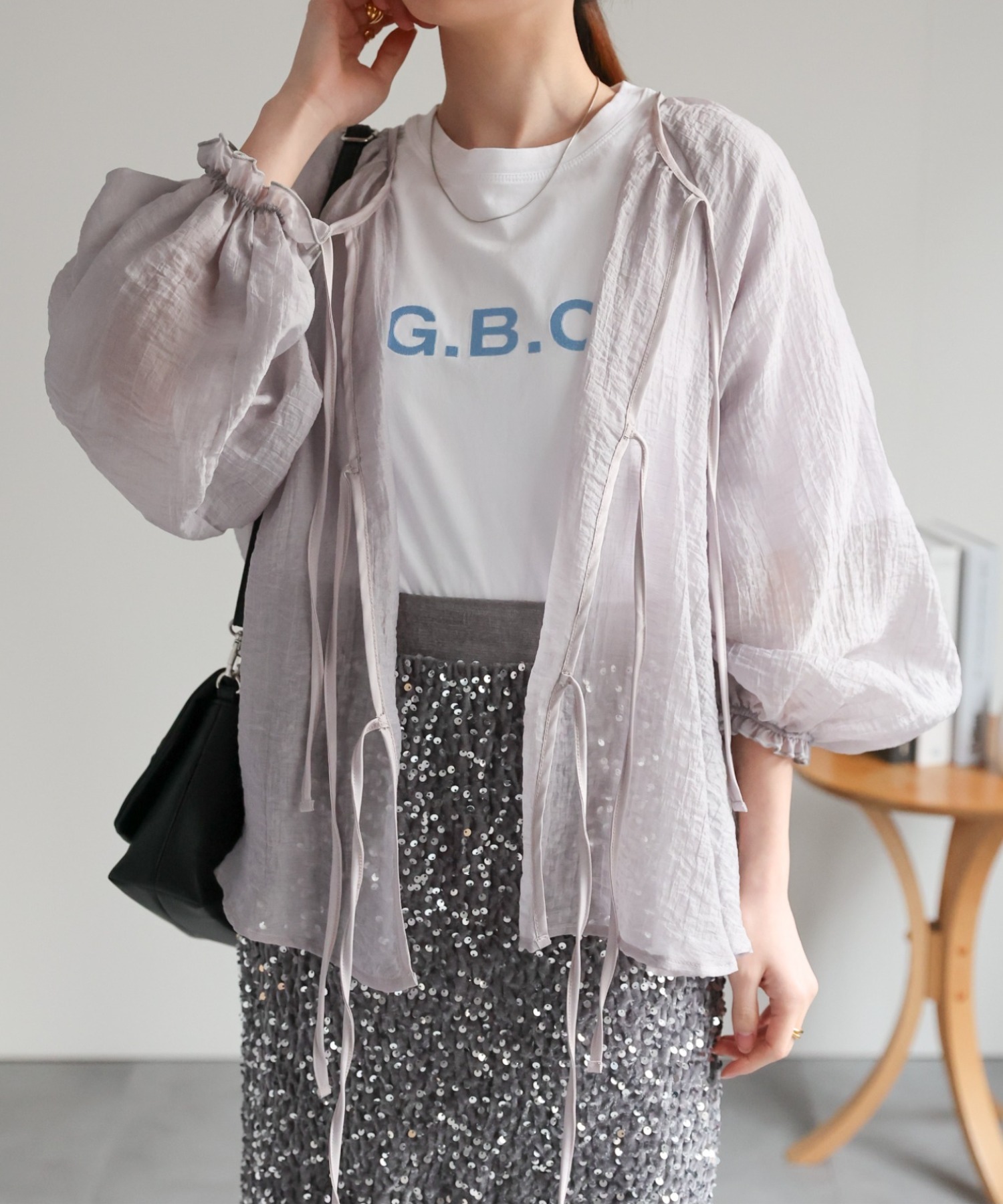 model：162cm 着用サイズ：F