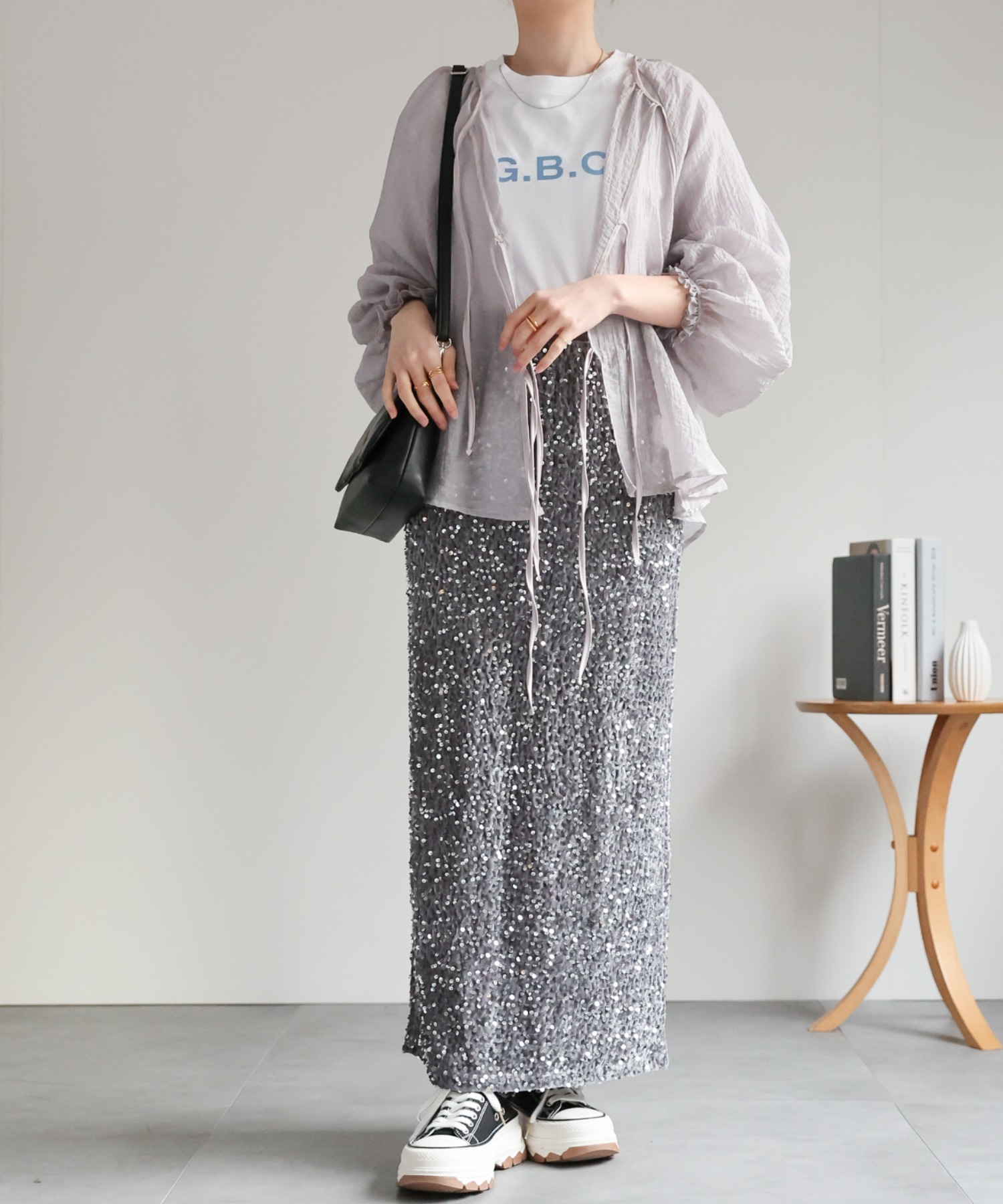 model：162cm 着用サイズ：F
