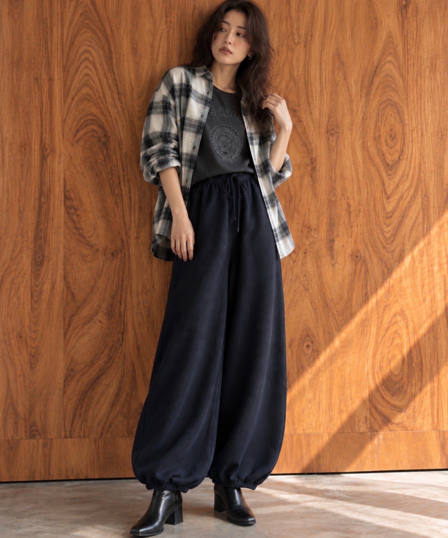 モデル身長：158cm
着用サイズ：FREE