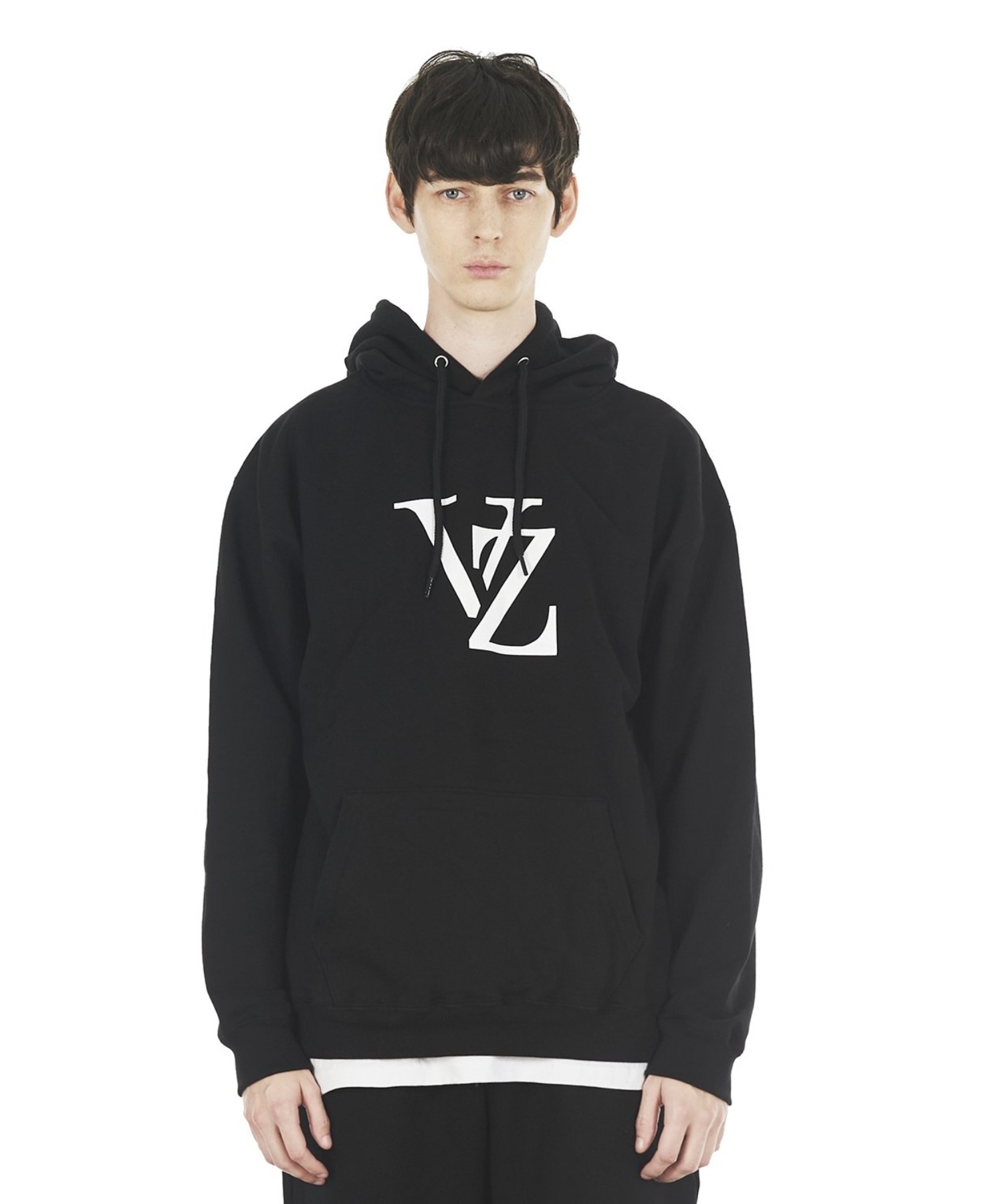 A'GEM/9 × .kom『VARZAR/バザール』MONOGRAM WHITE BIG LOGO HOOD