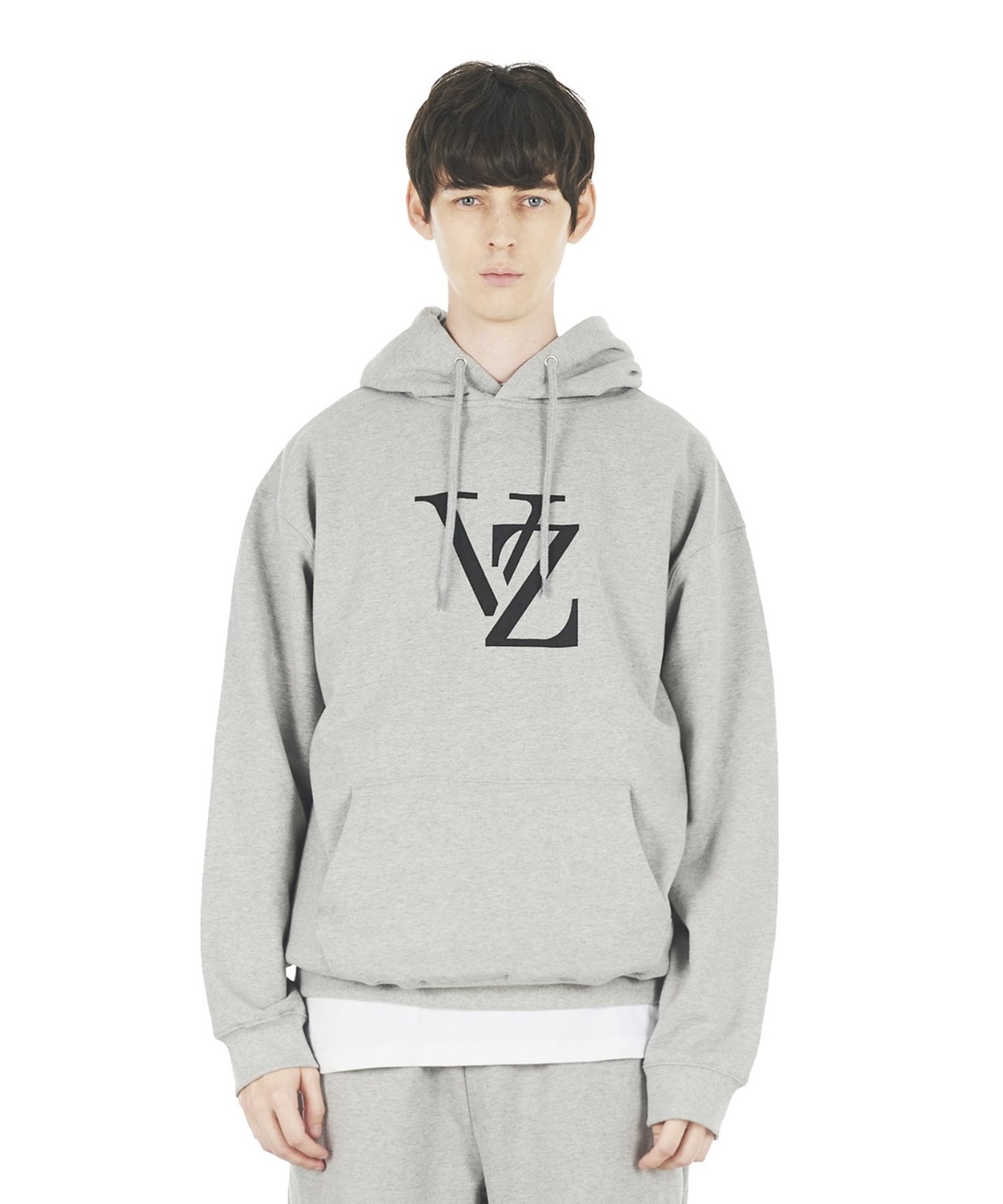 A'GEM/9 × .kom『VARZAR/バザール』MONOGRAM WHITE BIG LOGO HOOD