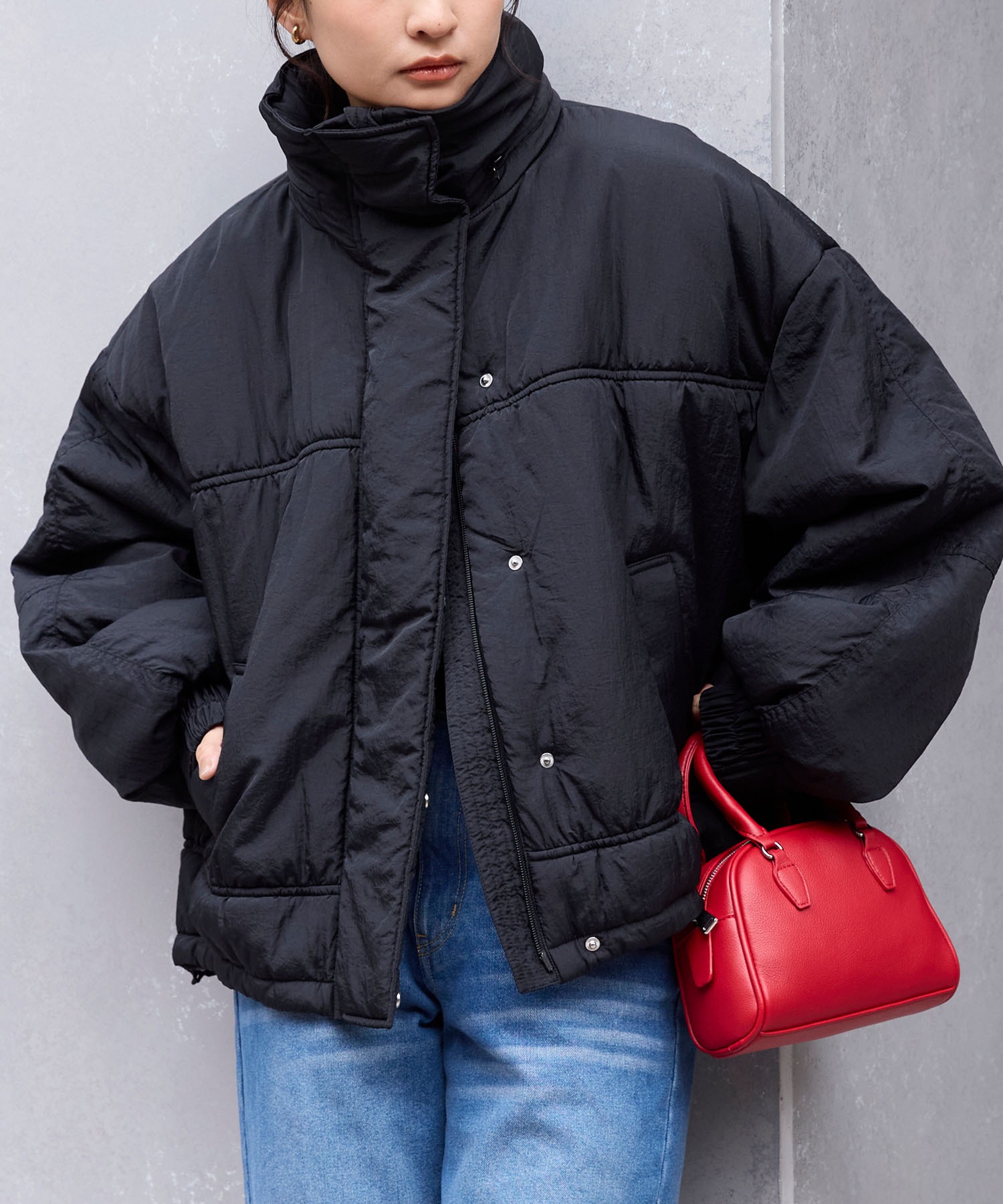 もんじろう様用 撥水>2WAYドロストボリュームスリーブ 撥水ショート丈中綿モンスター