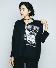 THE GHOST WOLVES/MONTHLY MYSTERY プリント オーバーシャツ