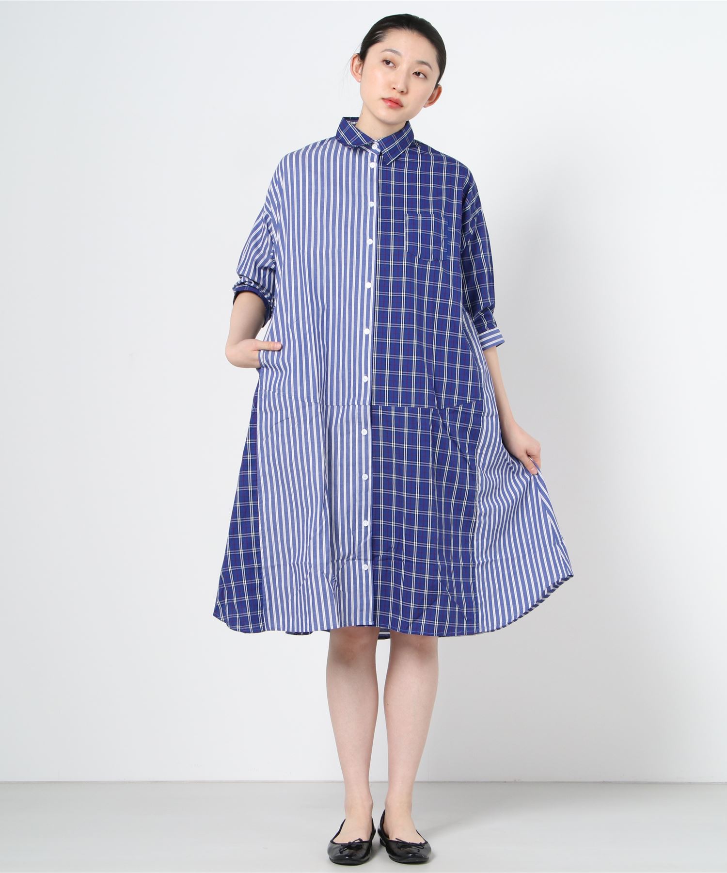 レギュラーカラー切り替えシャツワンピース Dinaspmptsp Pemalangkab Go Id