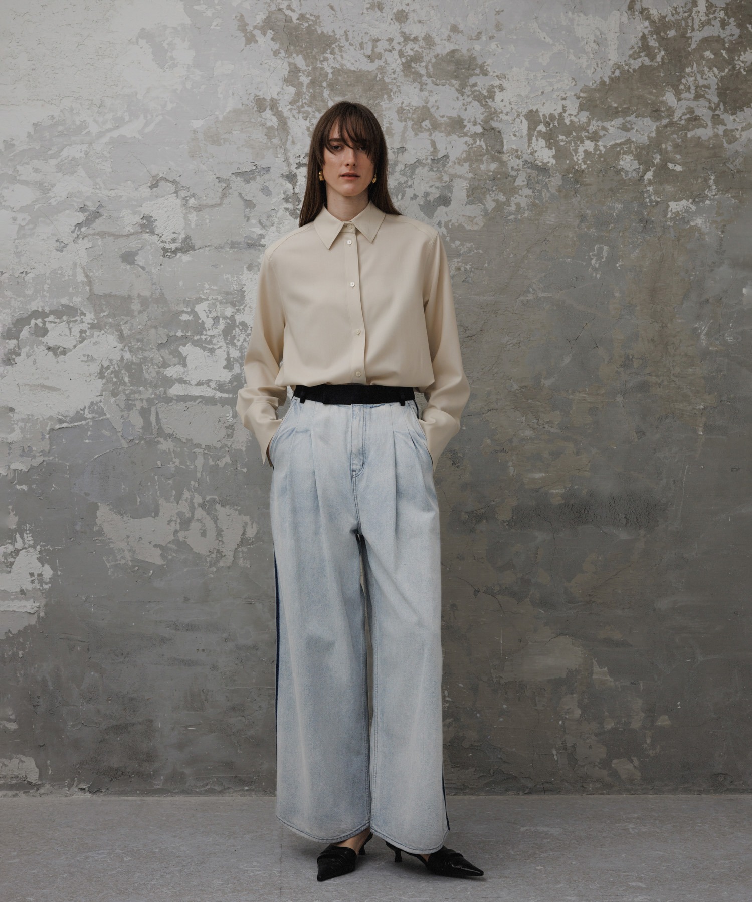 【EMOELLE】・【サステナブル】ドレスデニムパンツ