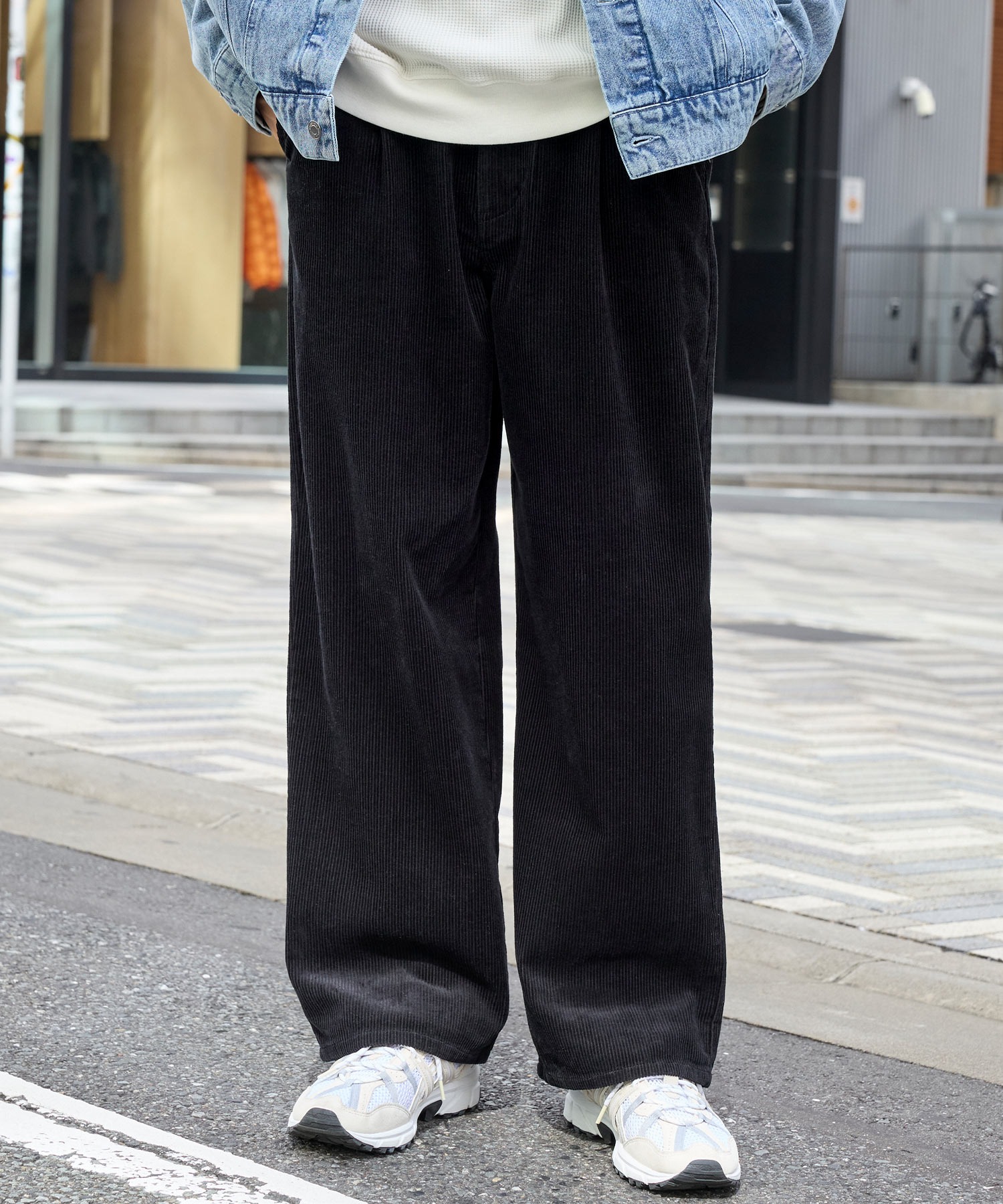 ヴィンテージライクコーデュロイ ワイドテーパードパンツ