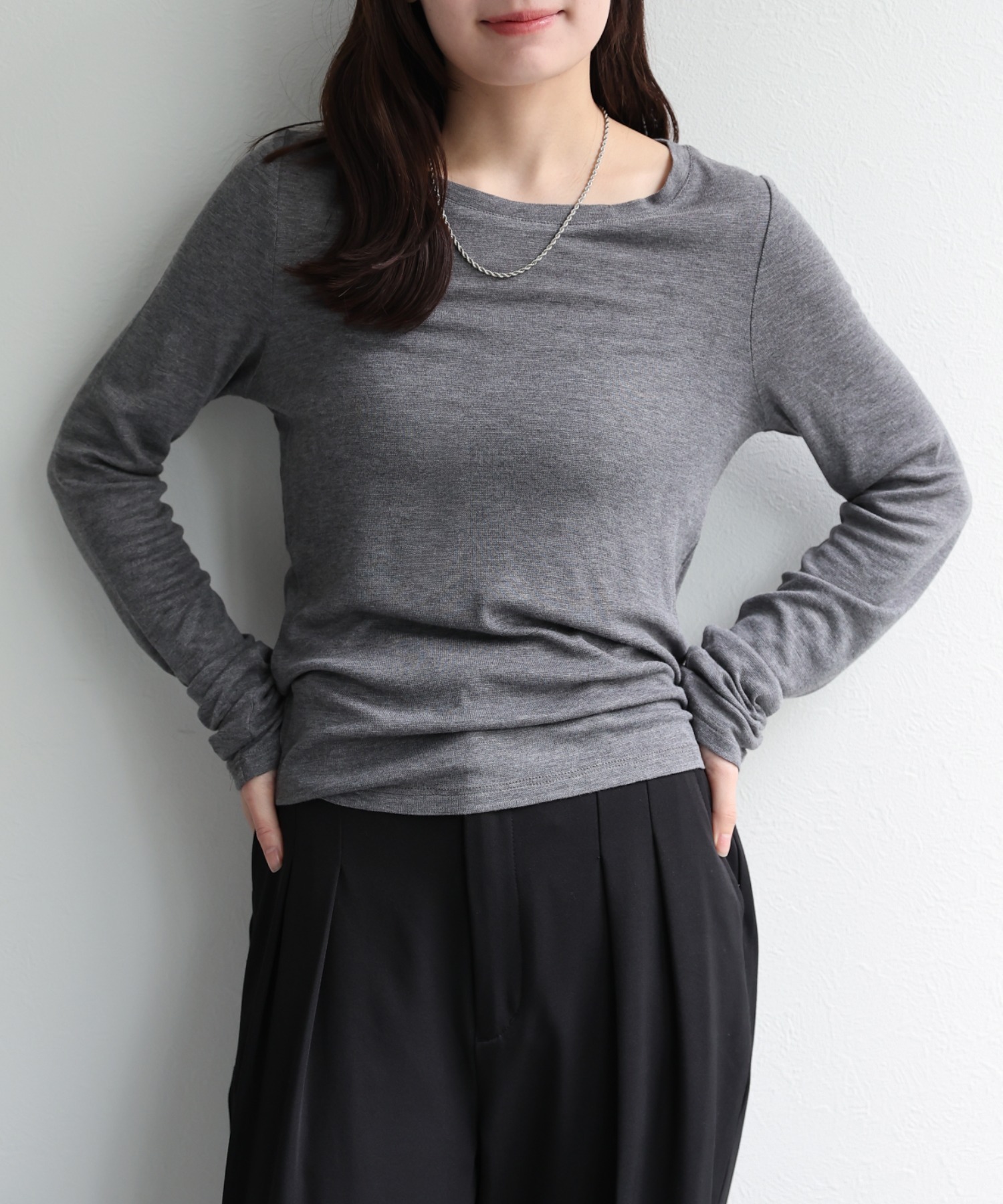 model：156cm 着用サイズ：FREE