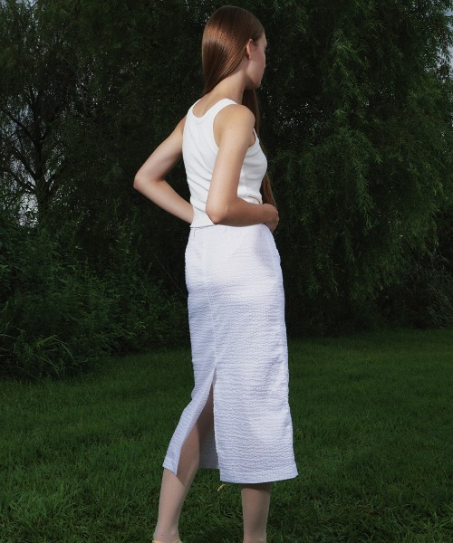 Kijun/キジュン Square-Neck Rib Tank Top タンクトップ