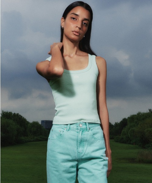 Kijun/キジュン Square-Neck Rib Tank Top タンクトップ