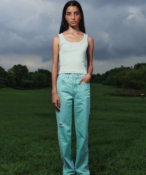 Kijun/キジュン Square-Neck Rib Tank Top タンクトップ